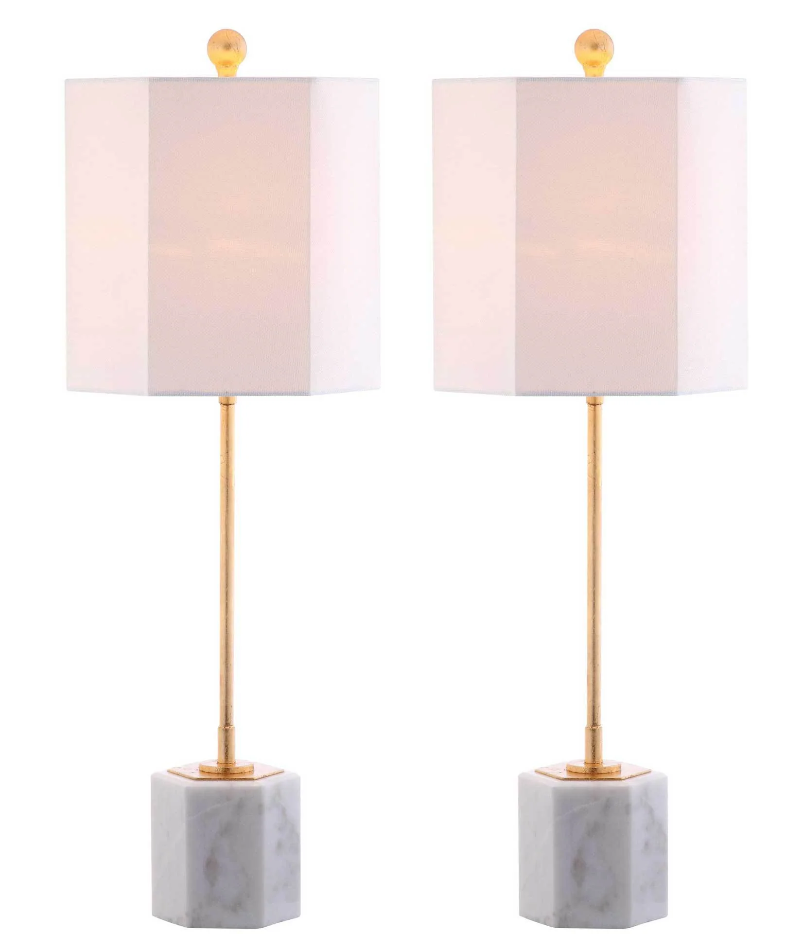 Mack Marble Table Lamp White/Gold Leaf (Set of 2) - Image 4