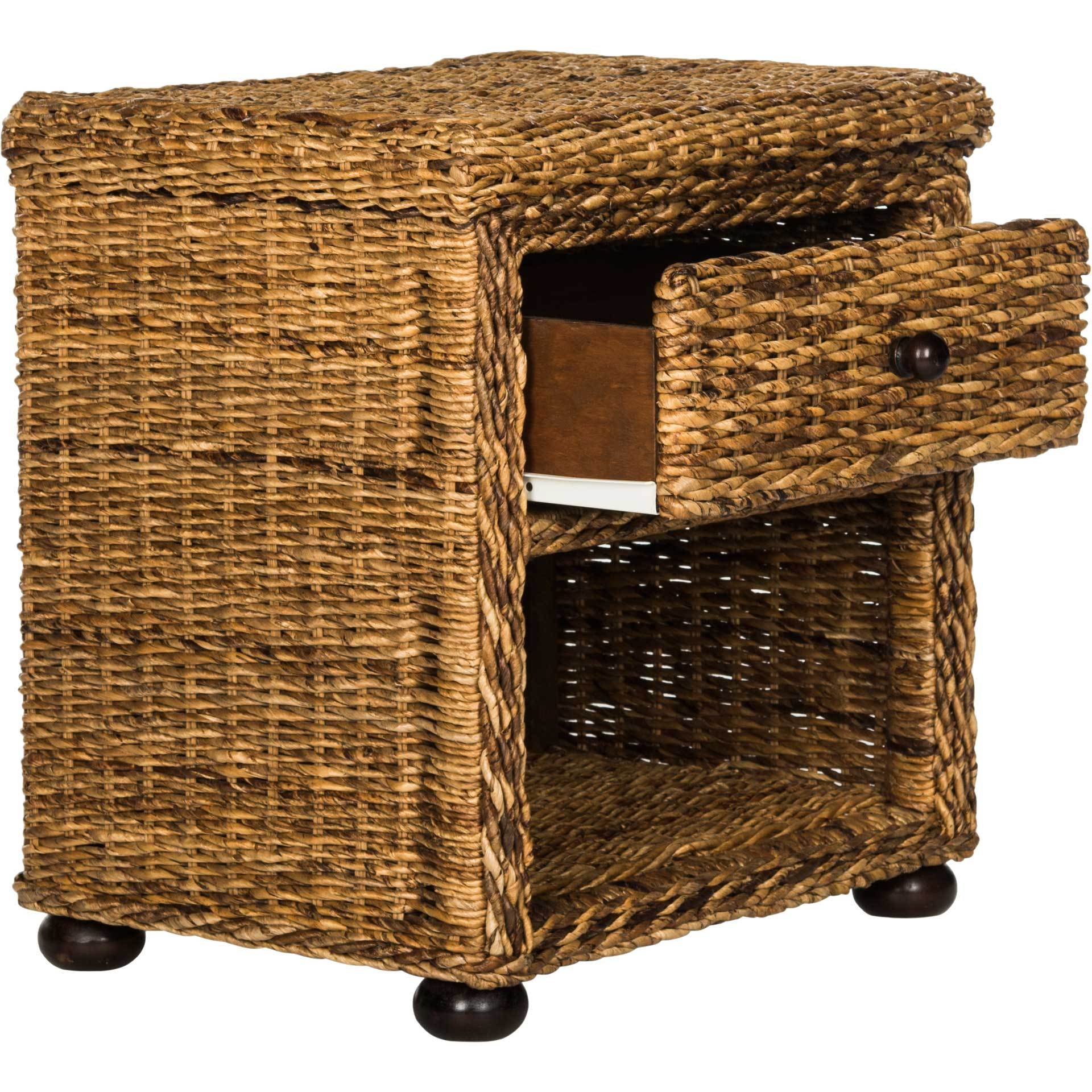 Macy Natural Brown Wicker Nightstand - Image 2