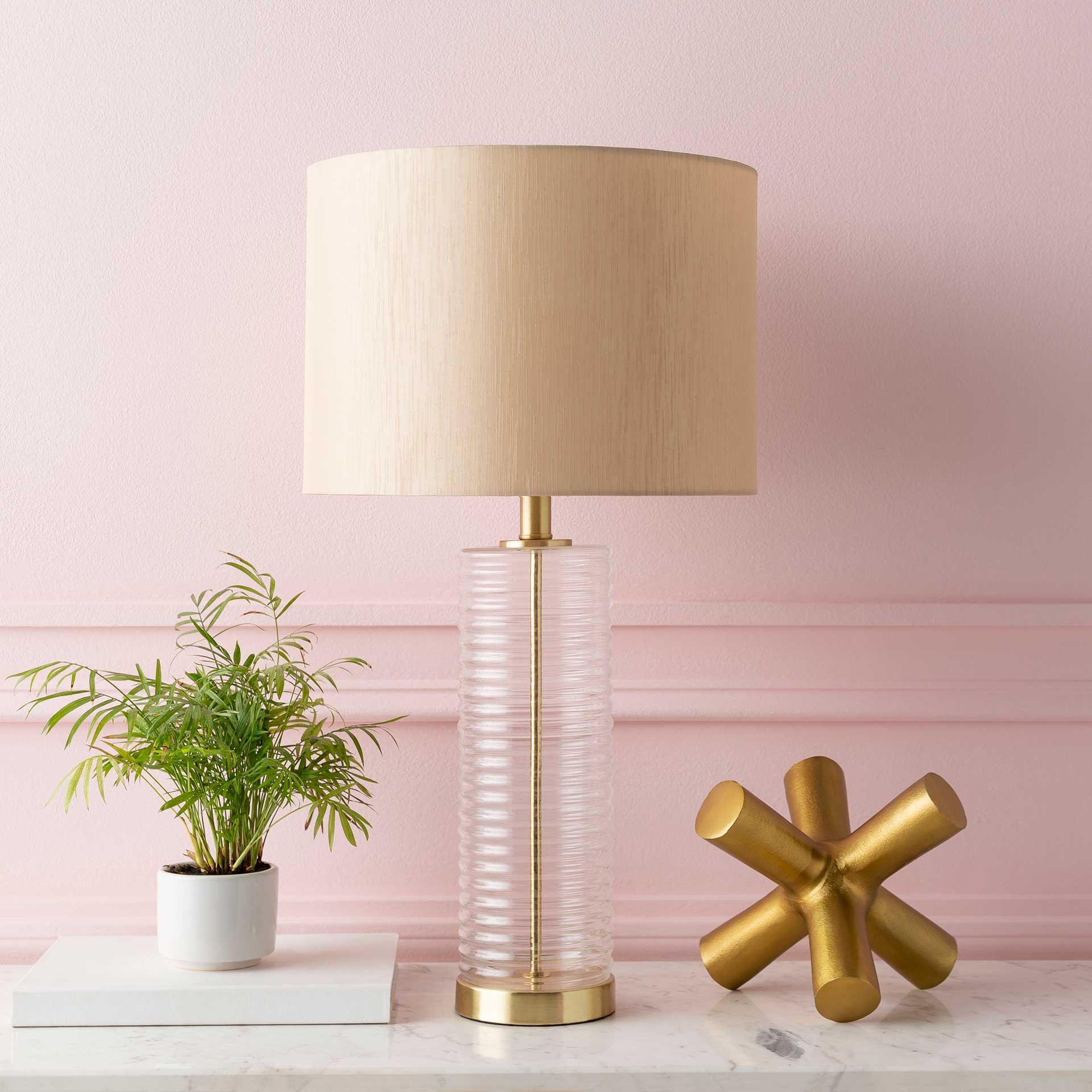 Macy Table Lamp Beige/Cream - Image 6