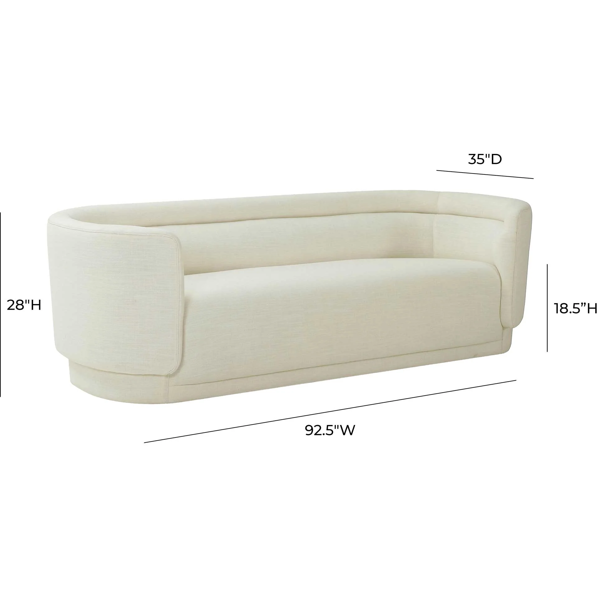 Maddie Linen Sofa Cream - Image 6