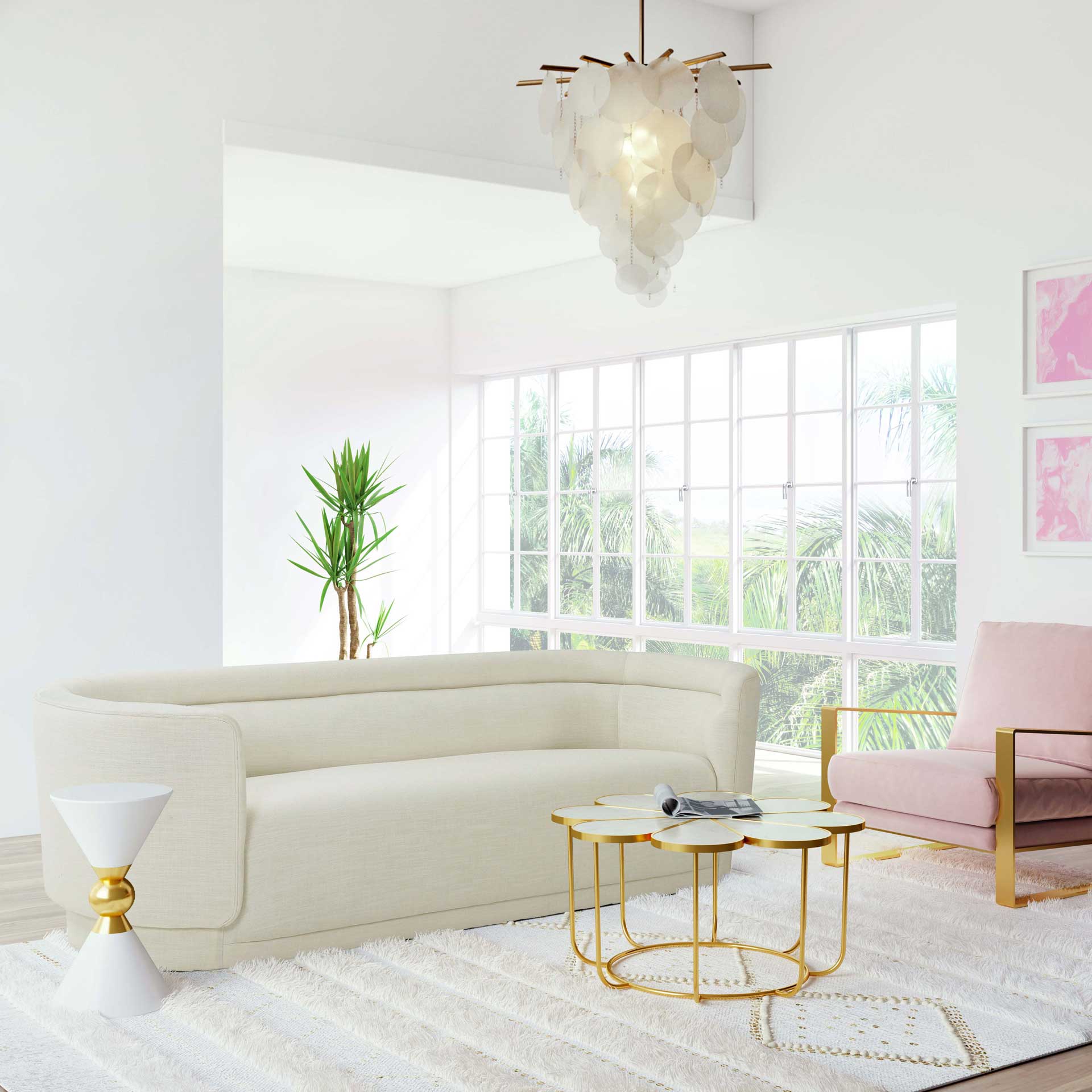 Maddie Linen Sofa Cream - Image 7