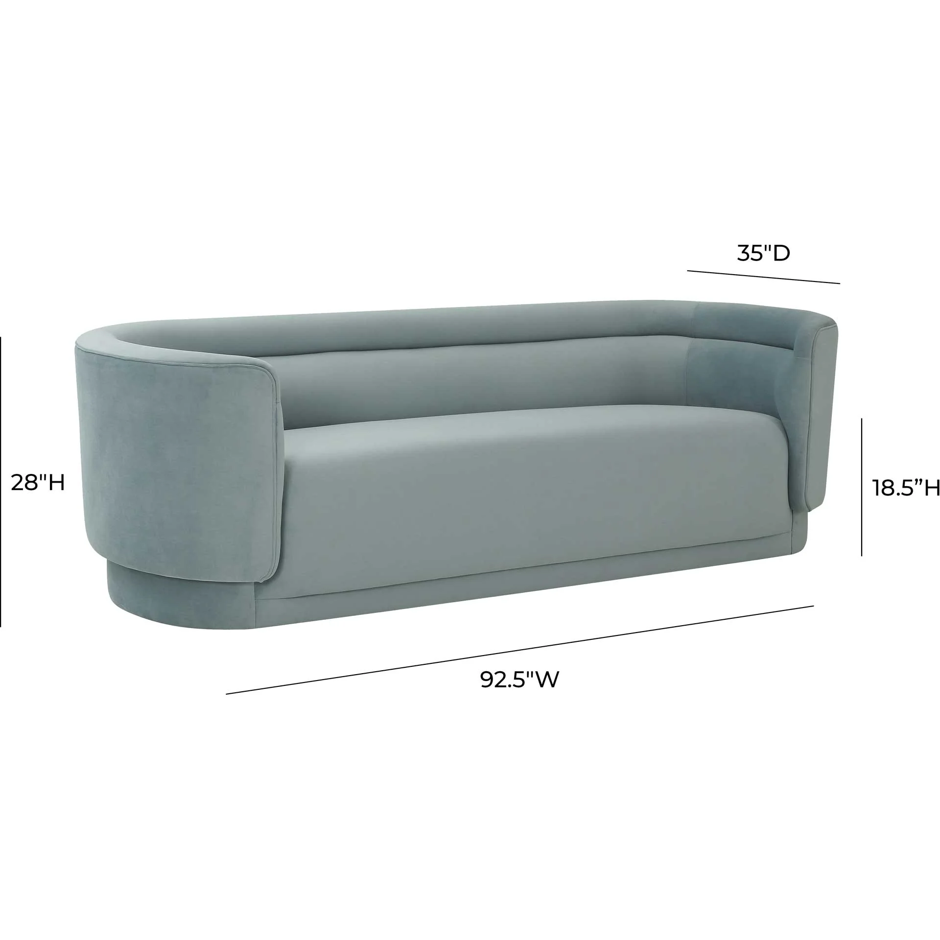 Maddie Velvet Sofa Sea Blue - Image 6