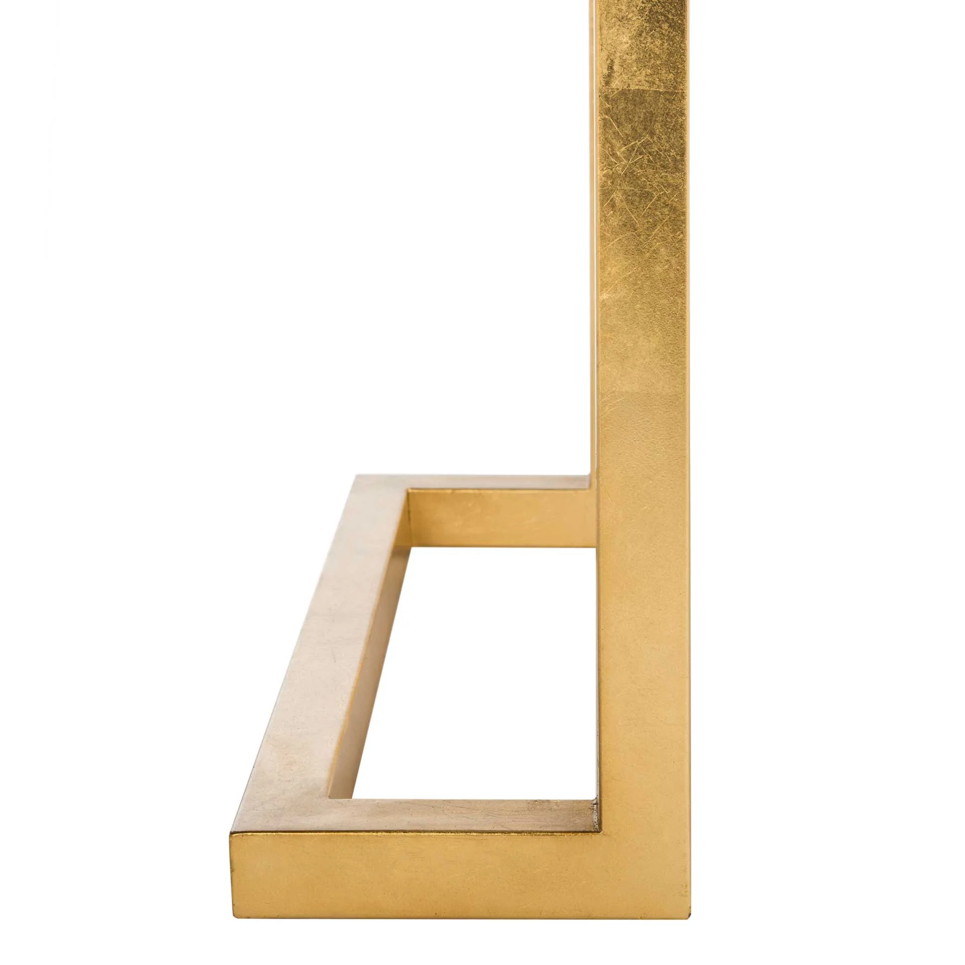 Maddison 2-Drawer Lacquer Desk White/Gold - Image 9