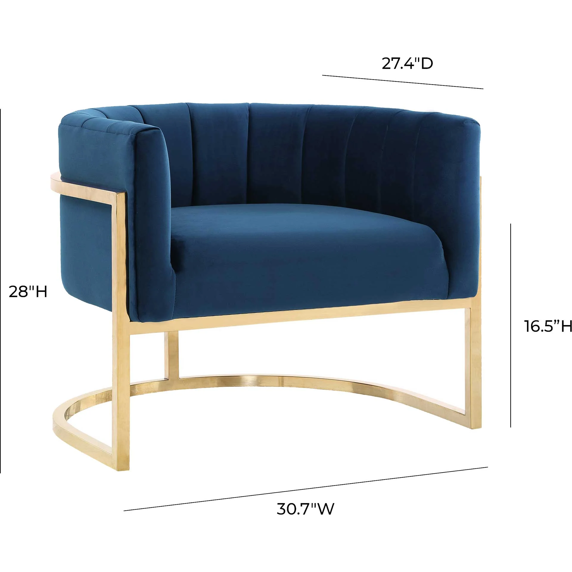 Maddison Chair Navy/Gold - Image 5