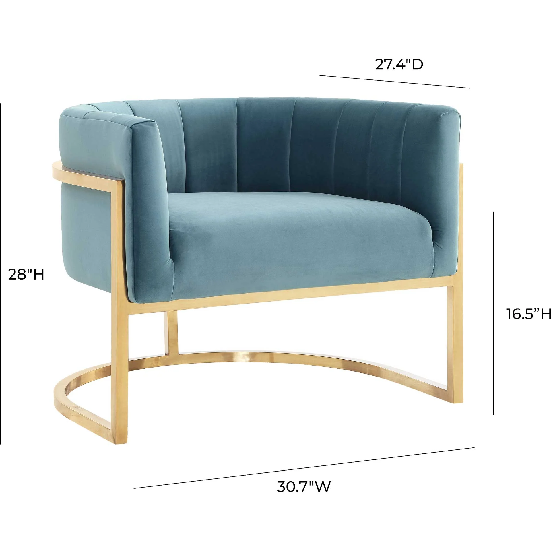 Maddison Chair Sea Blue/Gold - Image 6