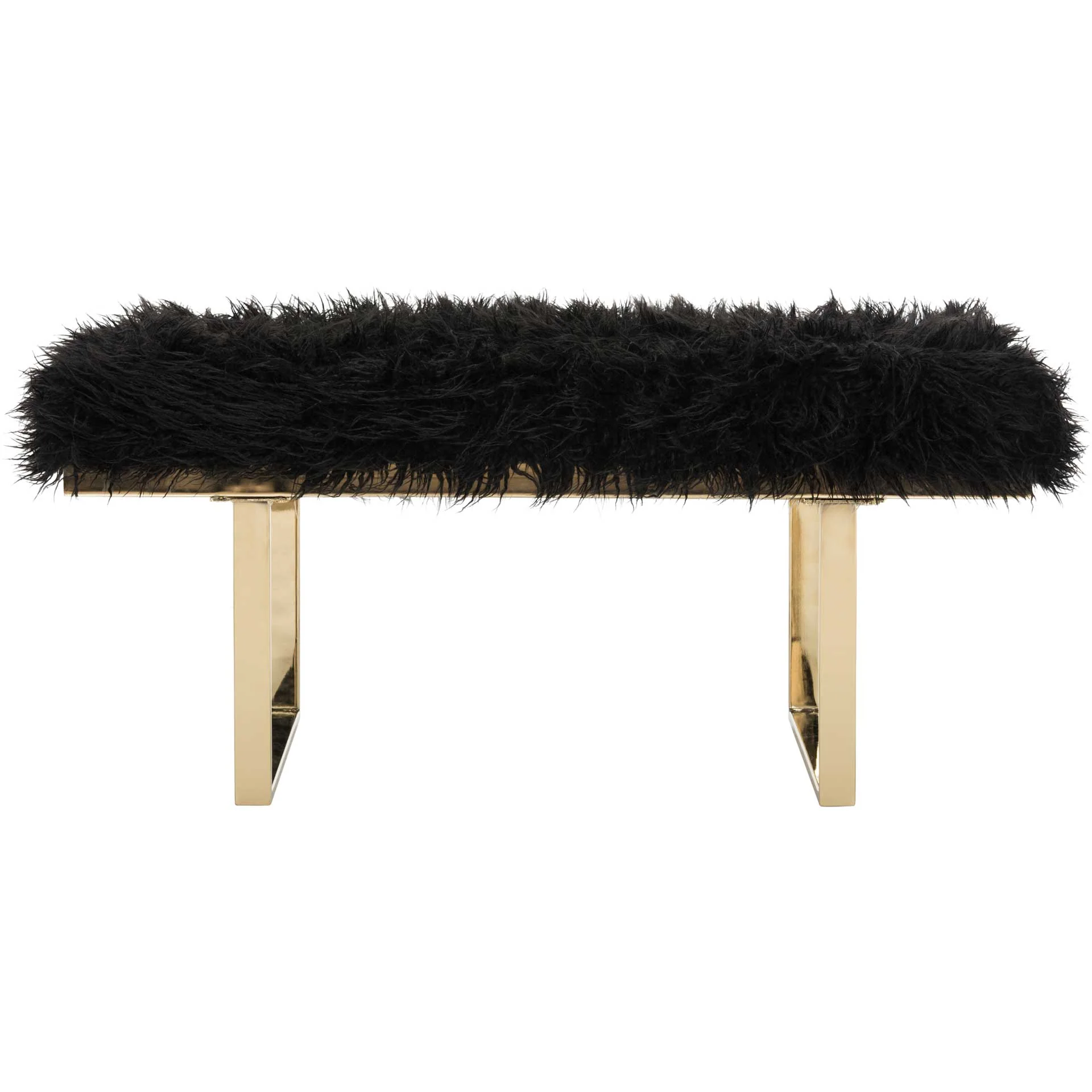 Maddison Faux Sheepskin Bench Black - Image 2