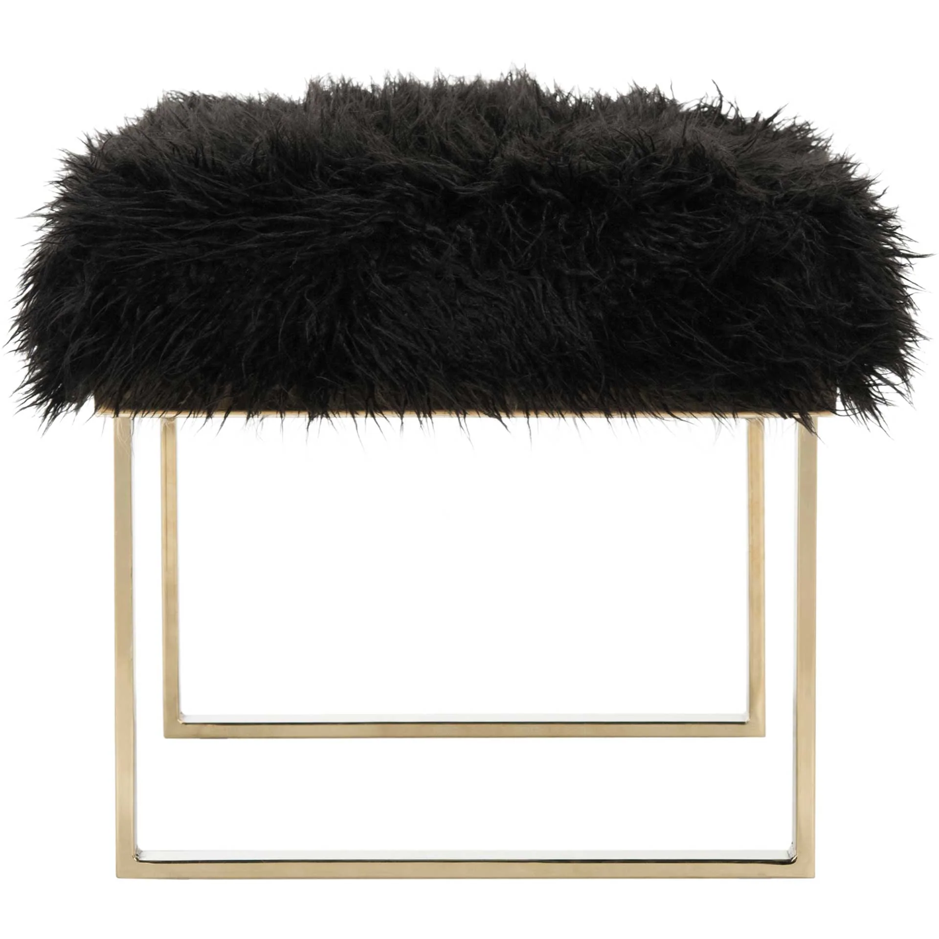 Maddison Faux Sheepskin Bench Black - Image 3