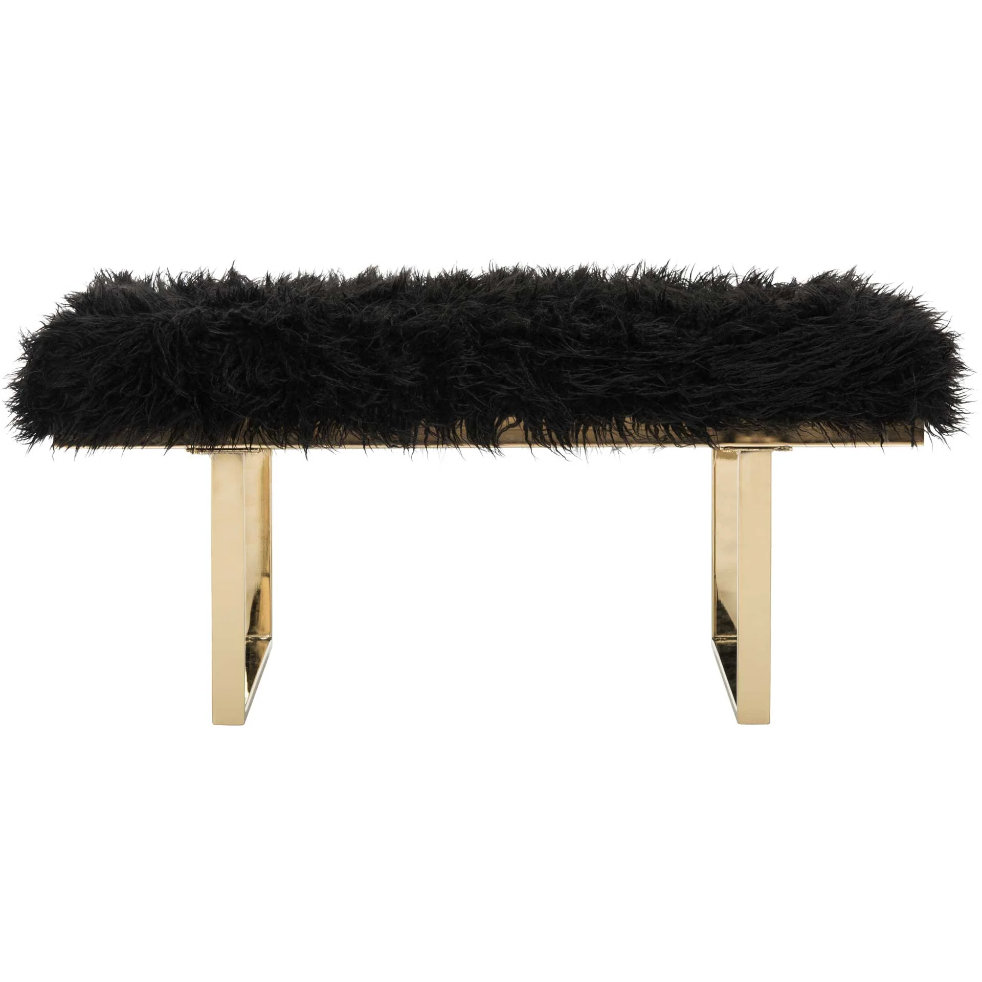 Maddison Faux Sheepskin Bench Black - Image 4