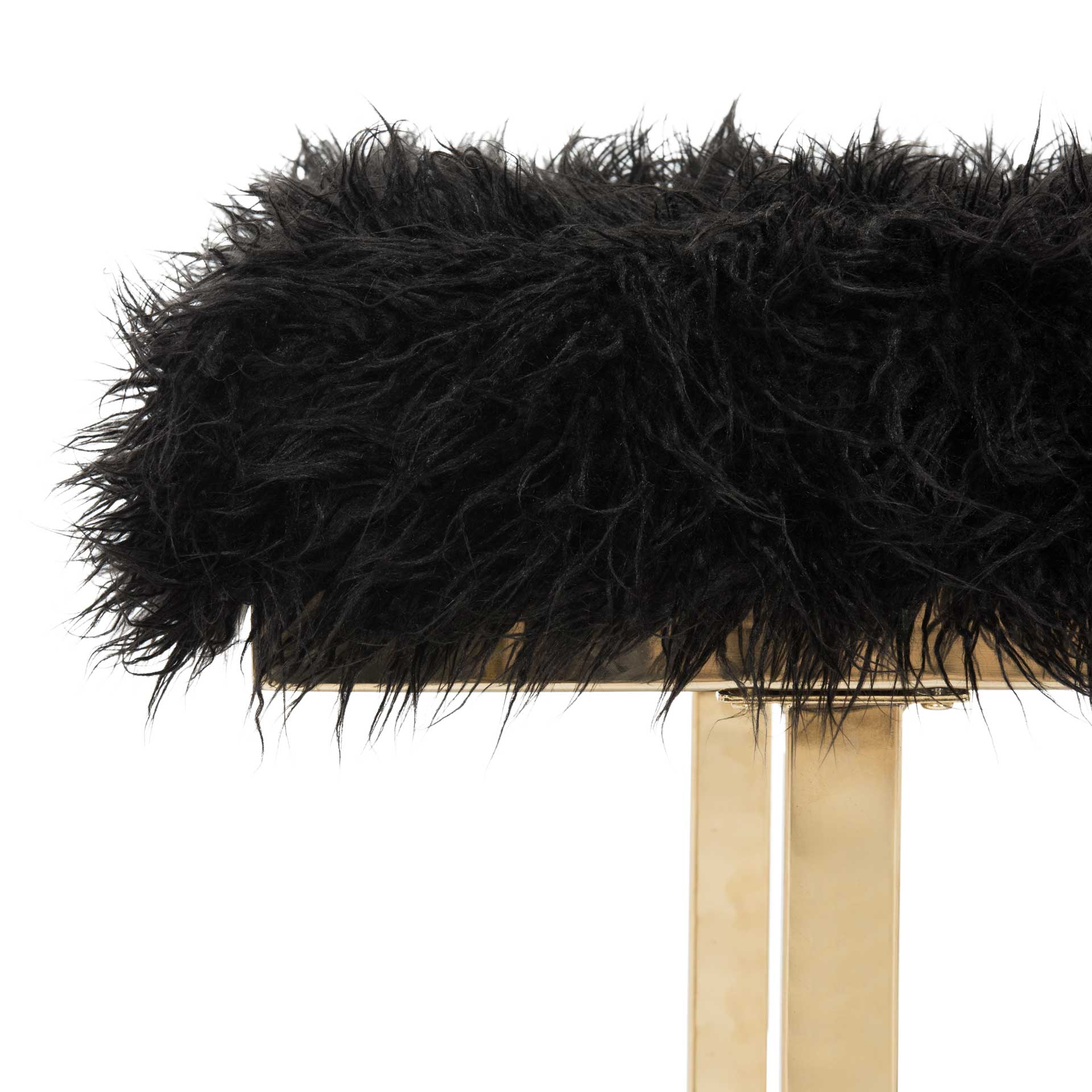 Maddison Faux Sheepskin Bench Black - Image 5