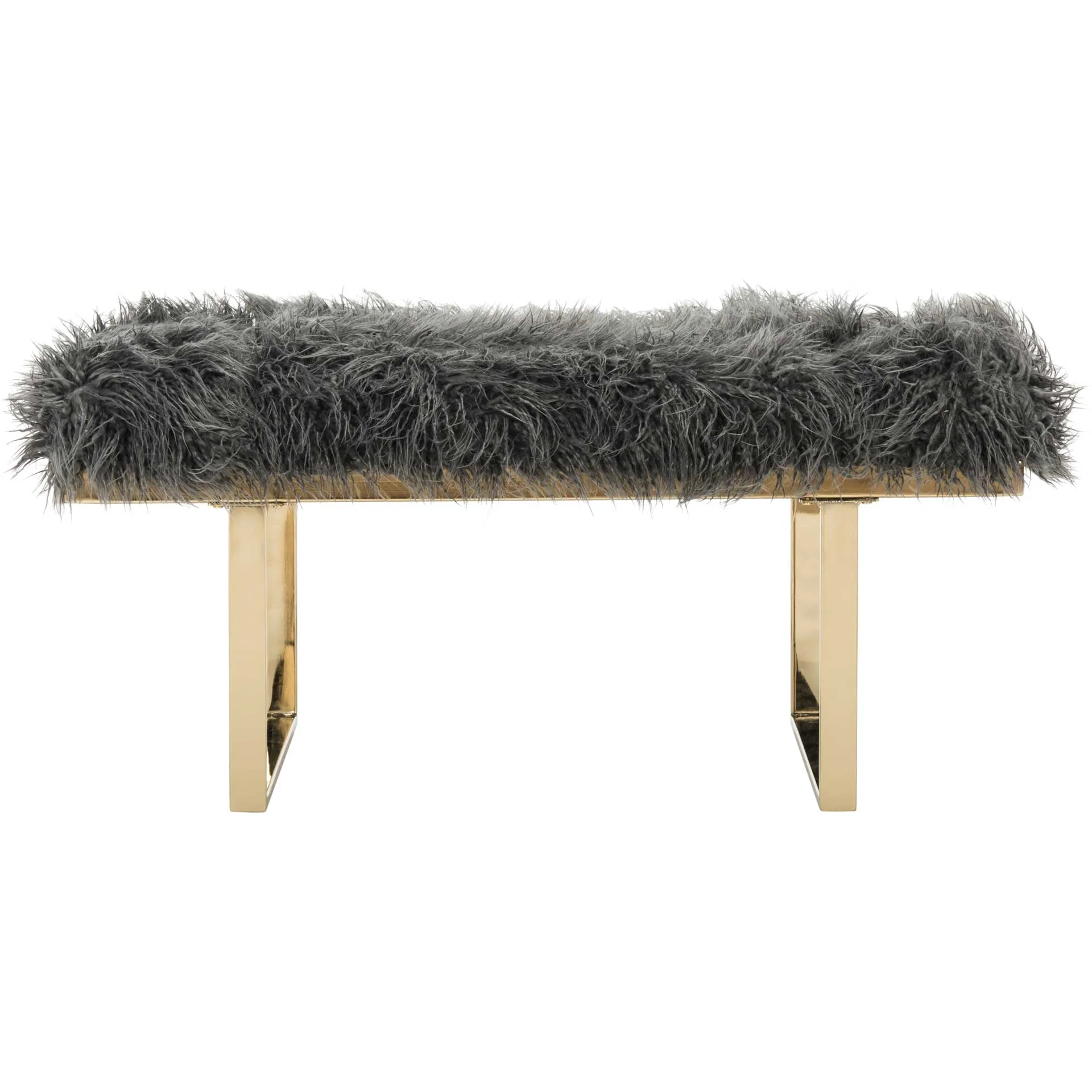 Maddison Faux Sheepskin Bench Gray - Image 2