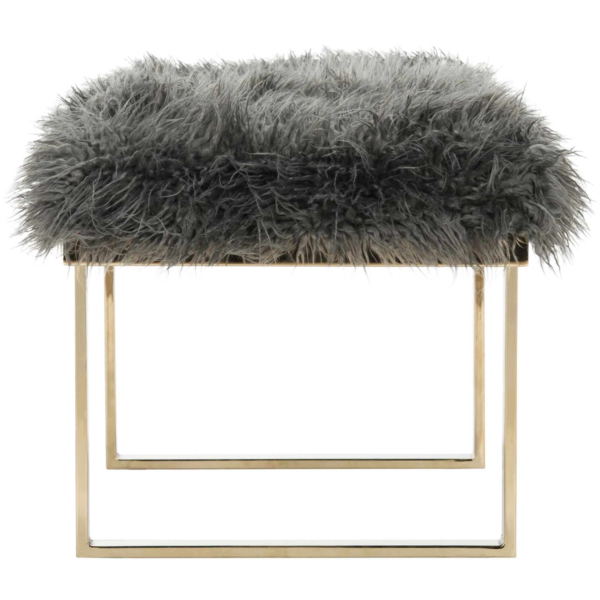 Maddison Faux Sheepskin Bench Gray - Image 3