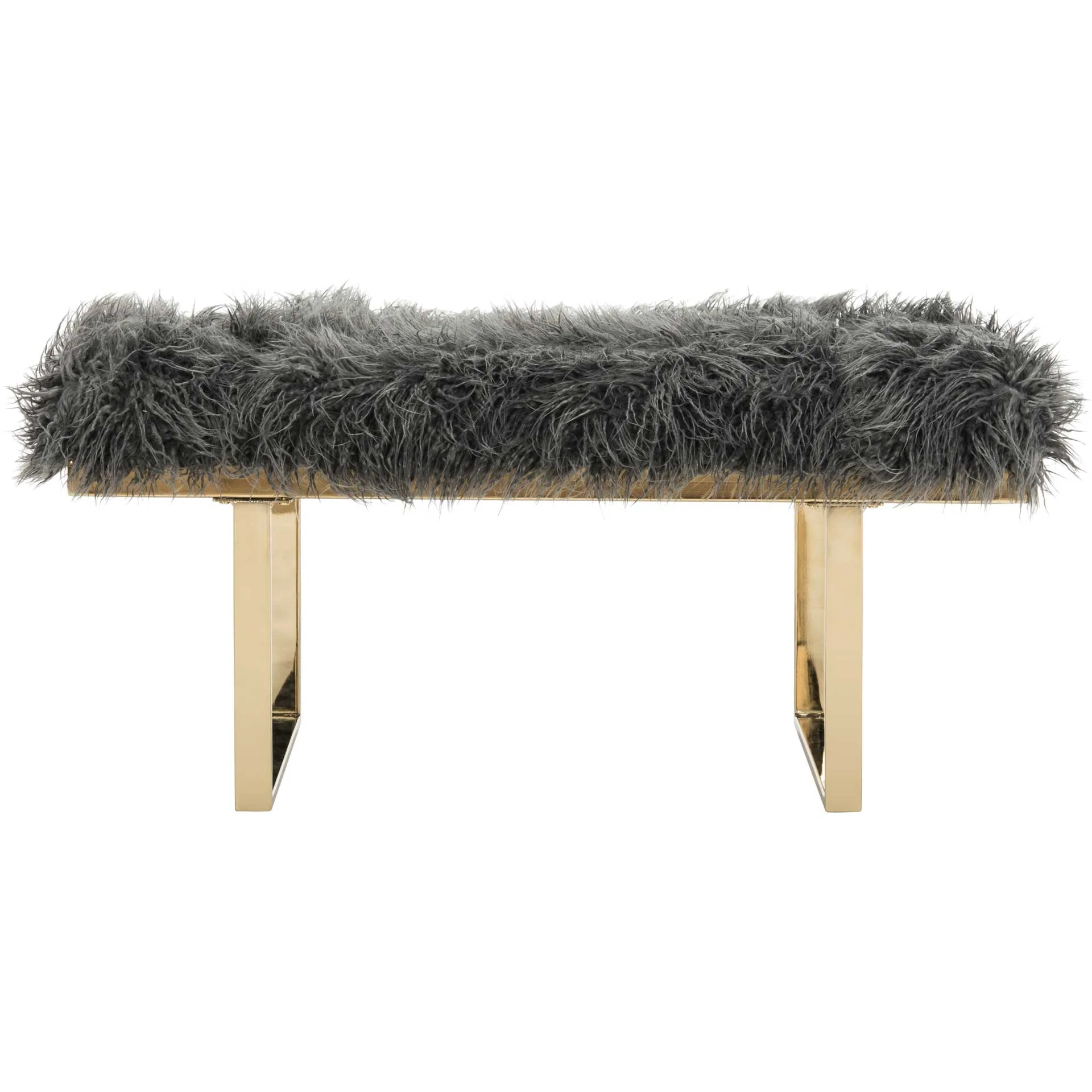 Maddison Faux Sheepskin Bench Gray - Image 4