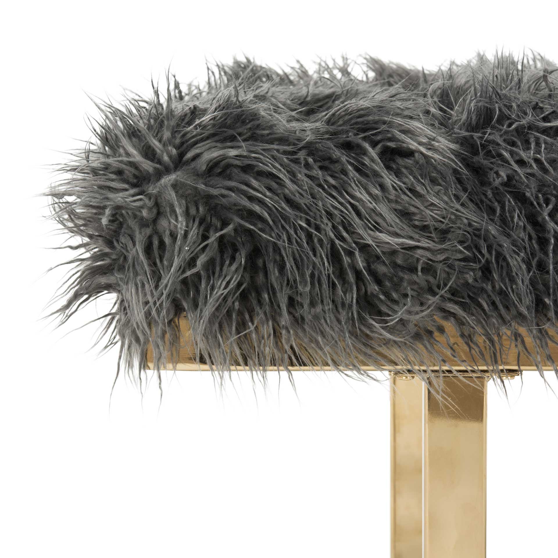 Maddison Faux Sheepskin Bench Gray - Image 5