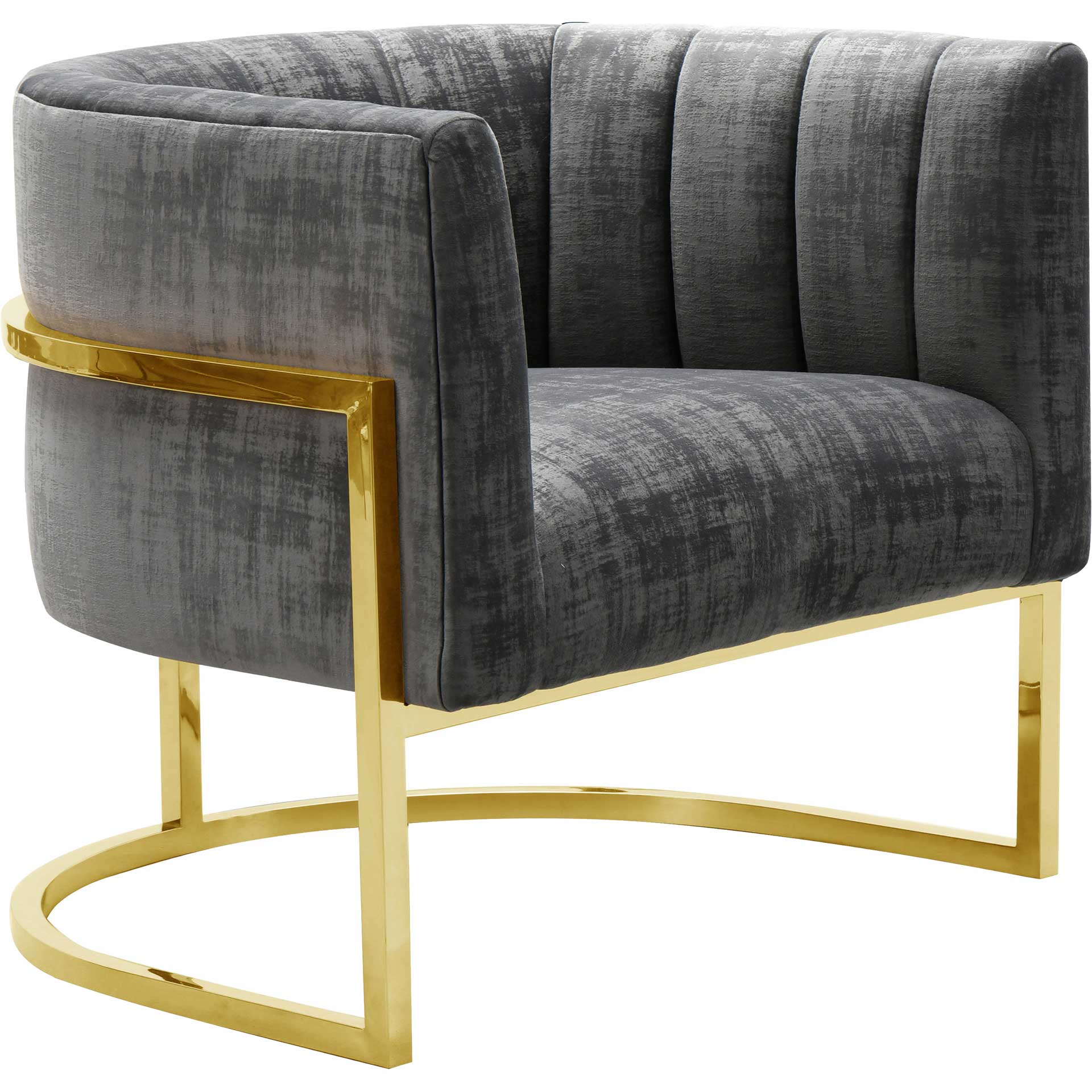 Maddison Slub Chair Gray/Gold - Image 2