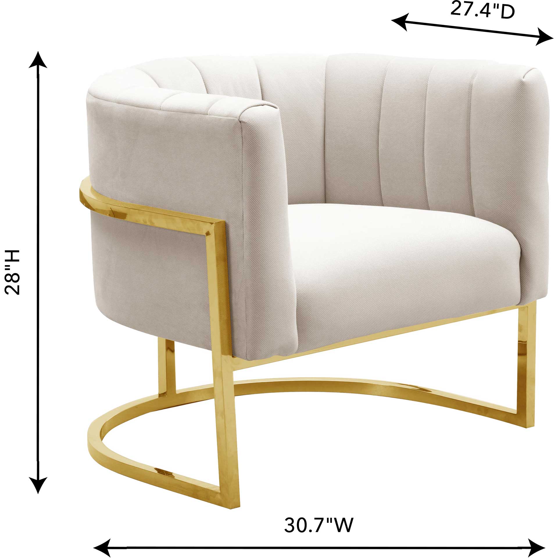 Maddison Spotted Chair Cream/Gold - Image 7