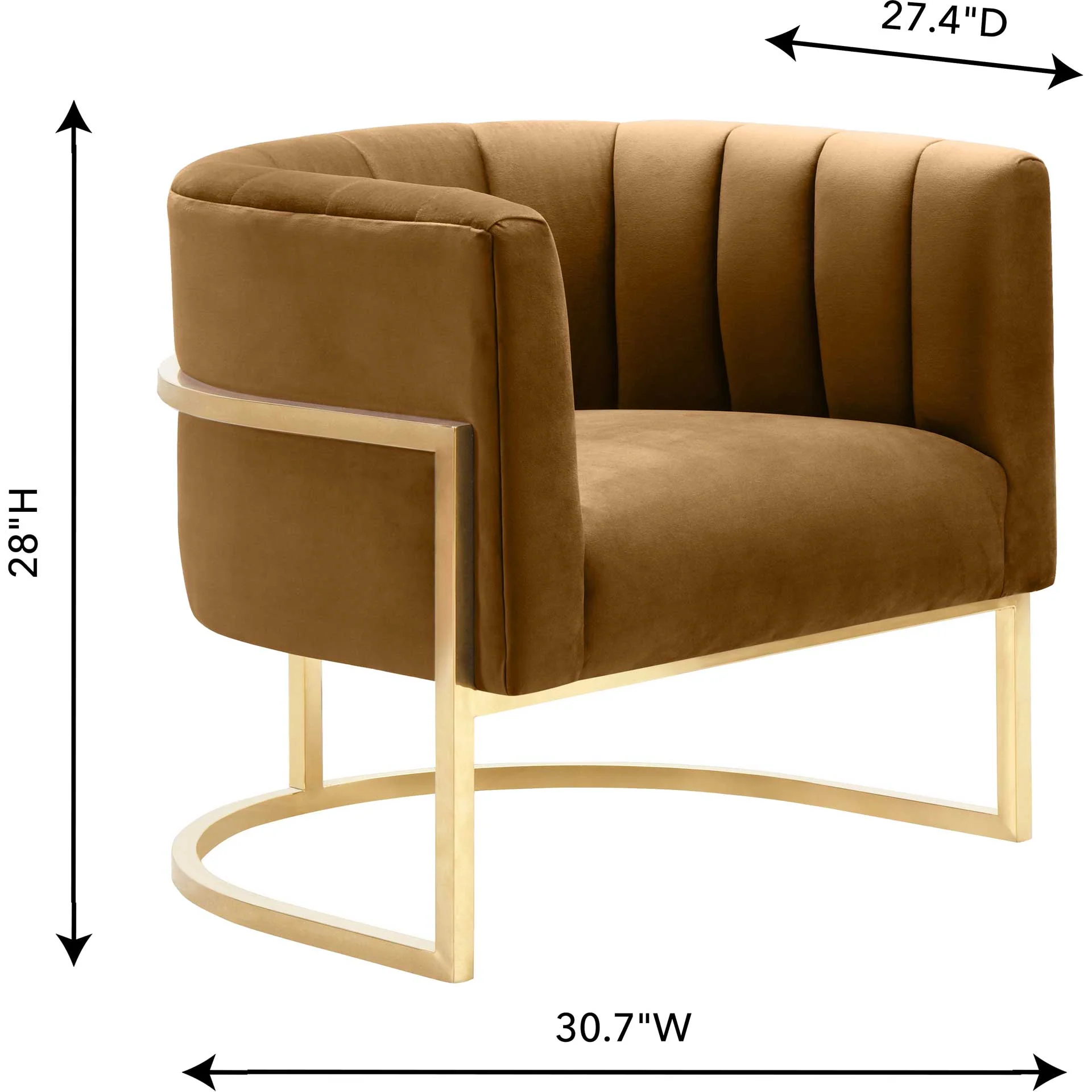 Maddison Velvet Chair Cognac - Image 5