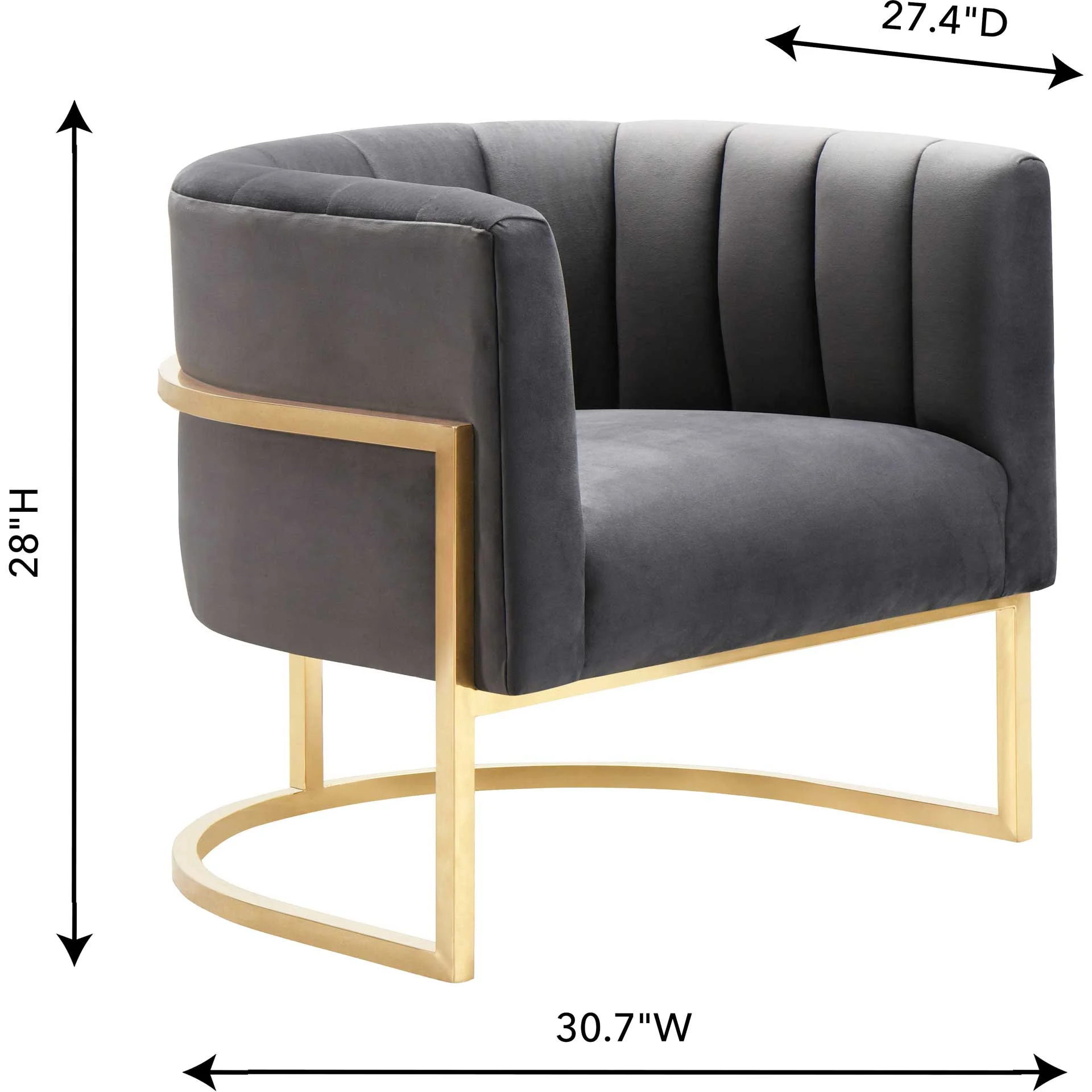 Maddison Velvet Chair Gray - Image 6