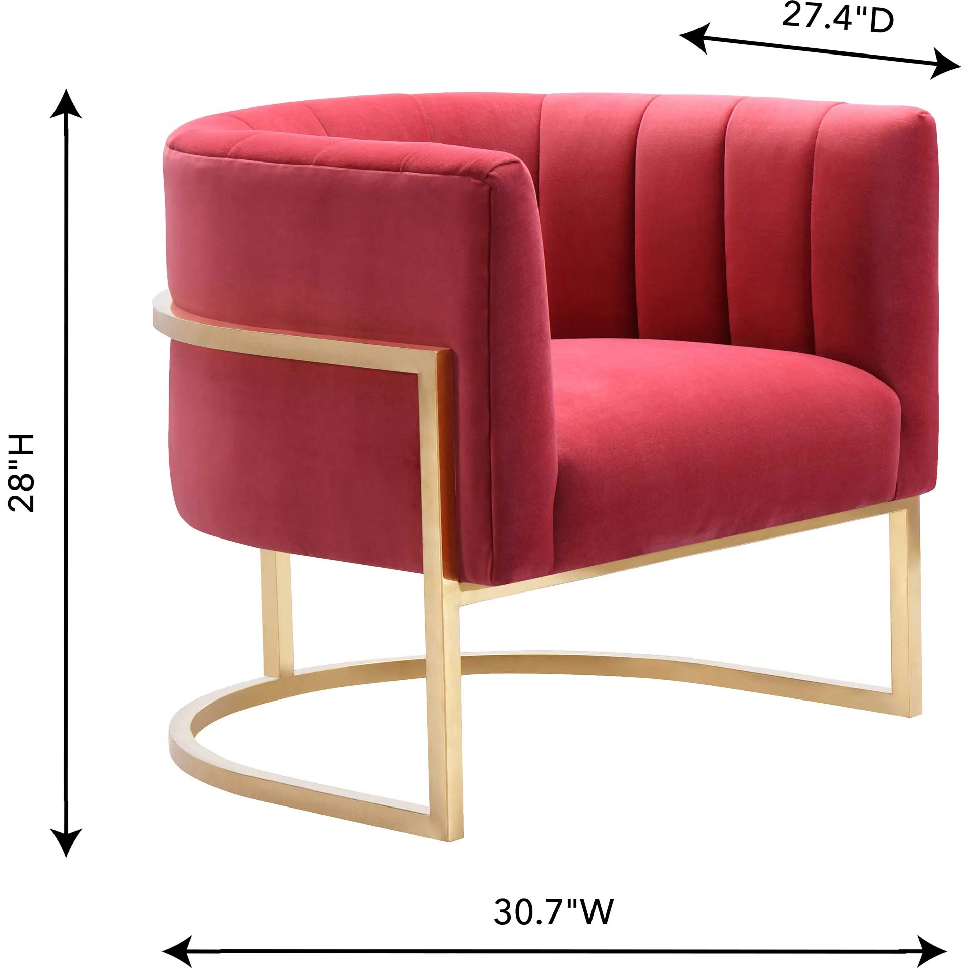 Maddison Velvet Chair Hot Pink - Image 7