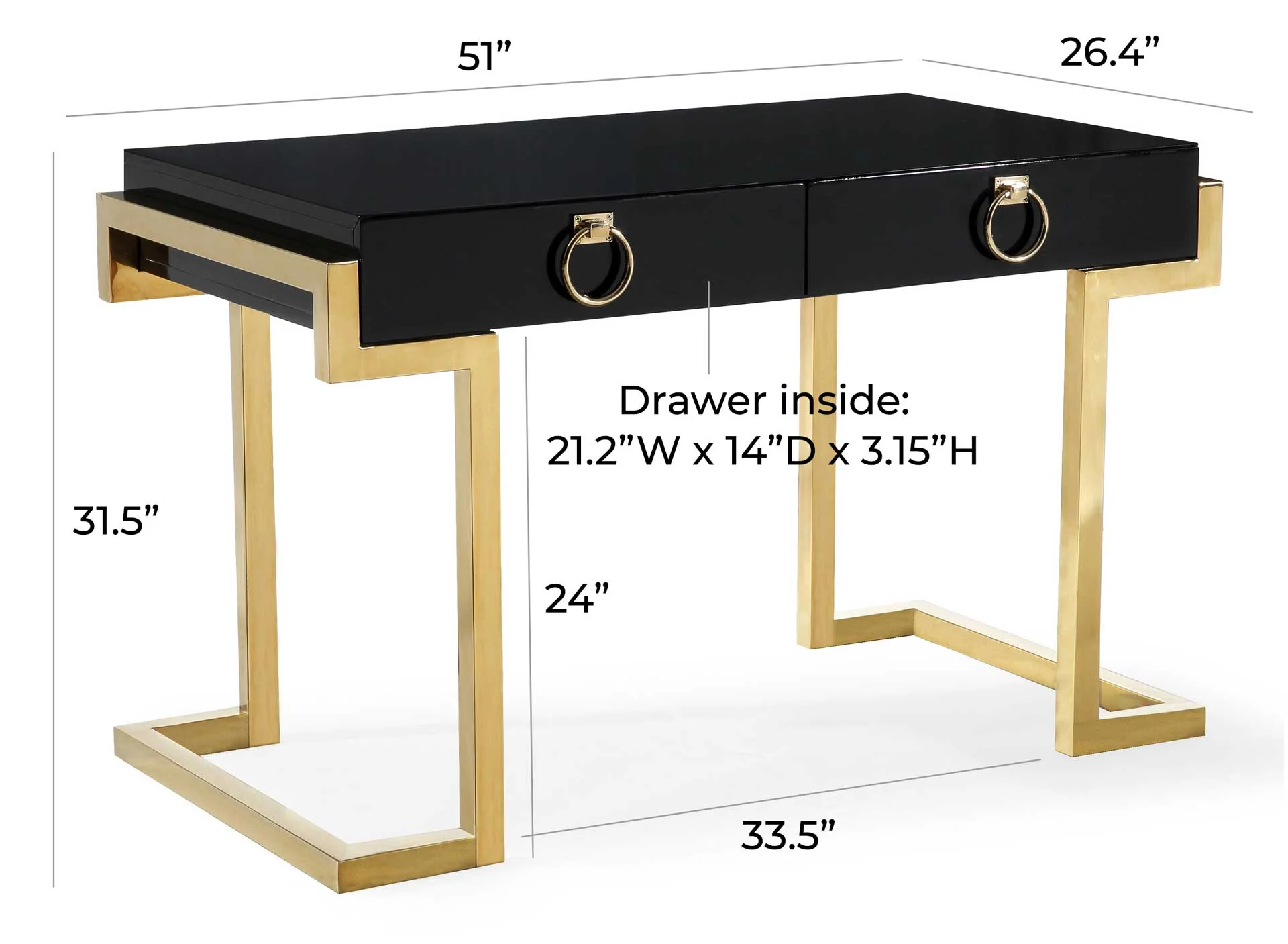 Maddox Desk Black - Image 7