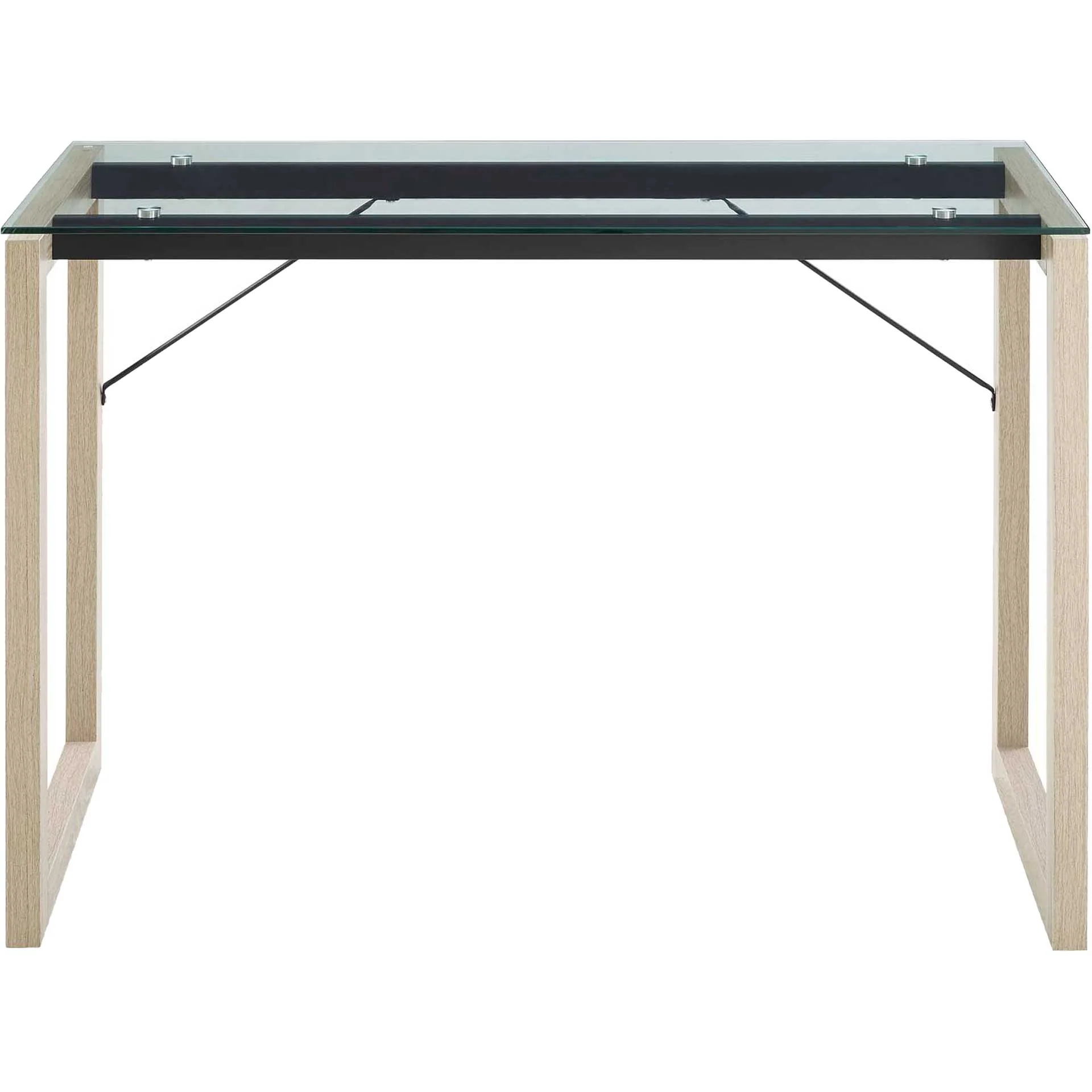 Madeline Glass Top Writing Desk Natural Clear - Image 2