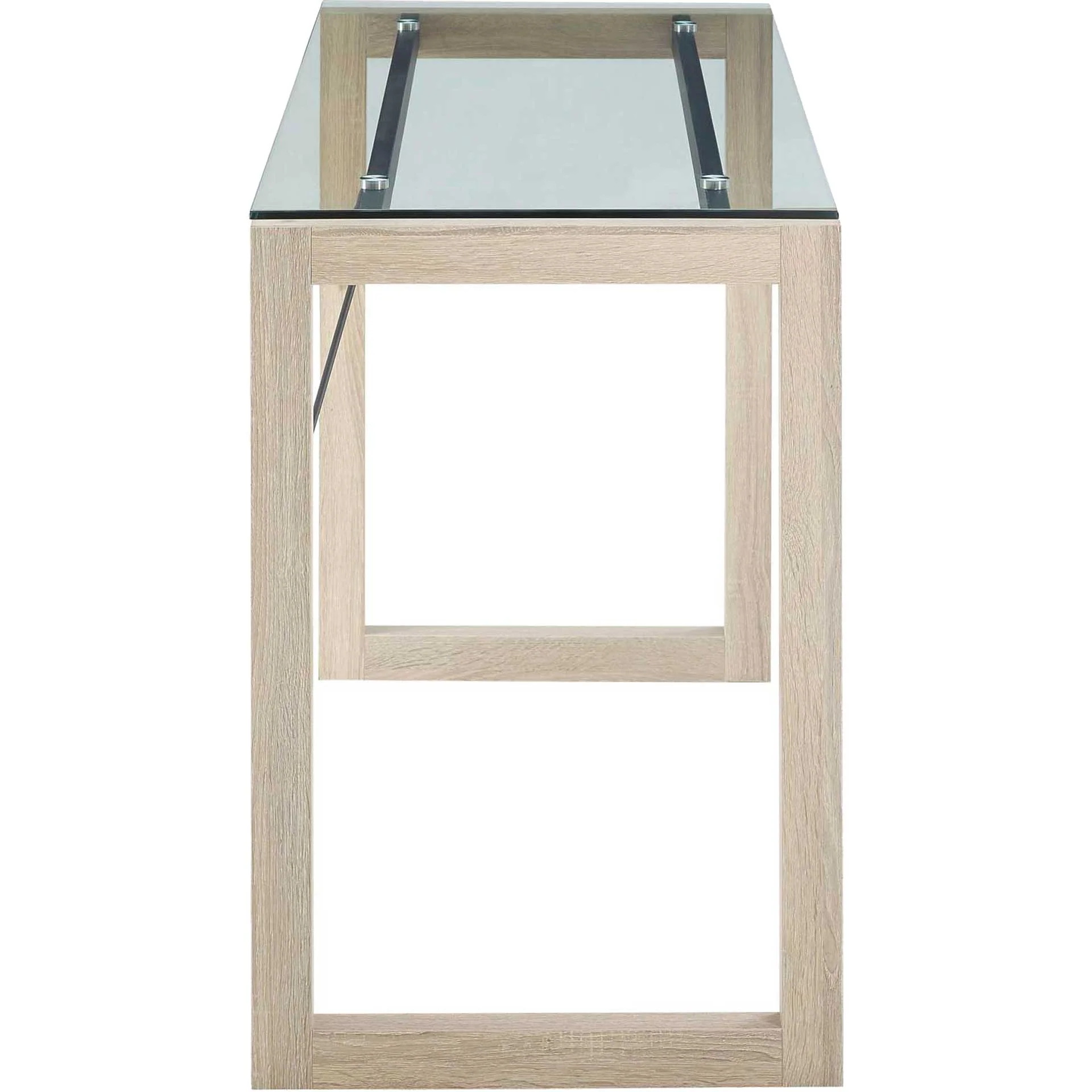 Madeline Glass Top Writing Desk Natural Clear - Image 3