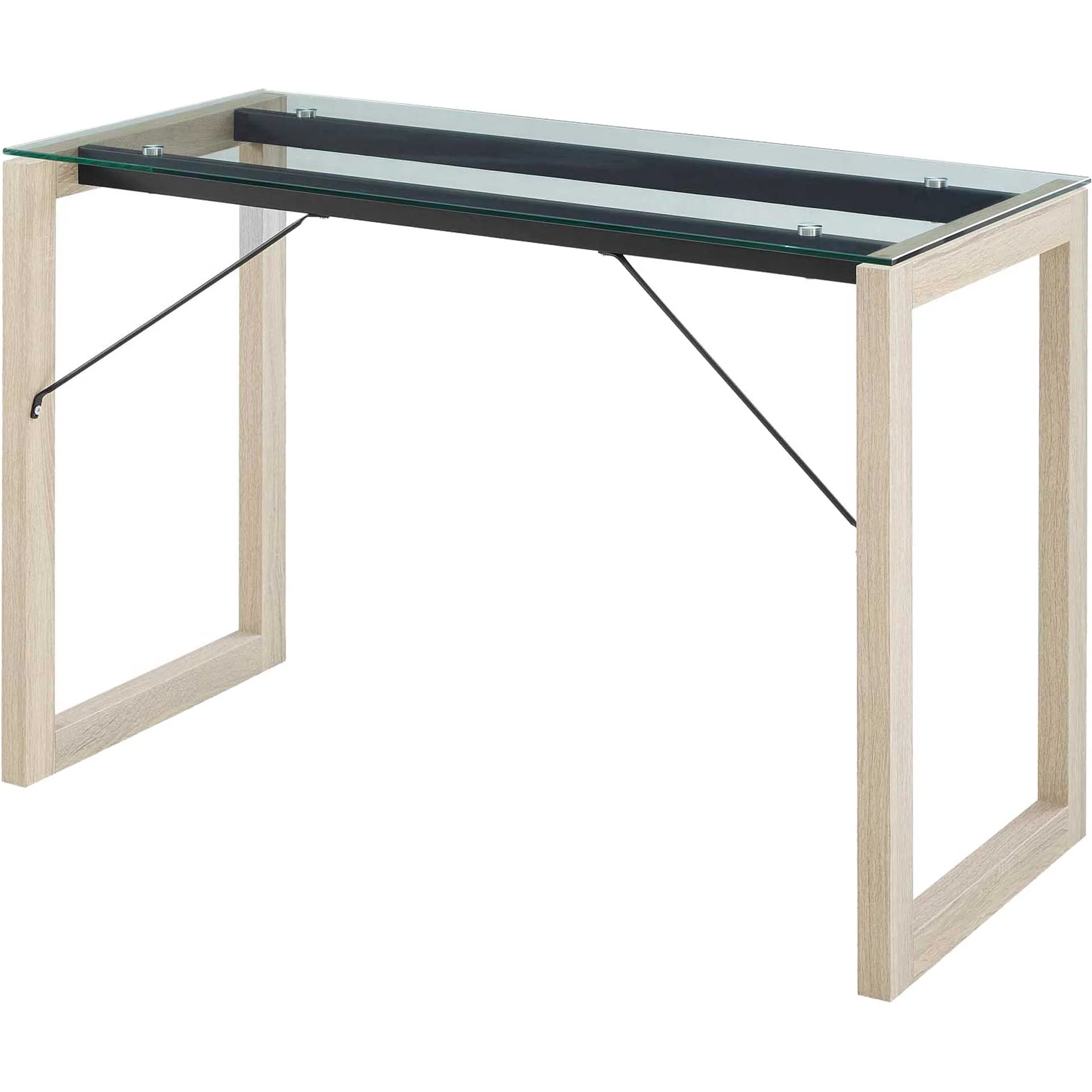 Madeline Glass Top Writing Desk Natural Clear - Image 4