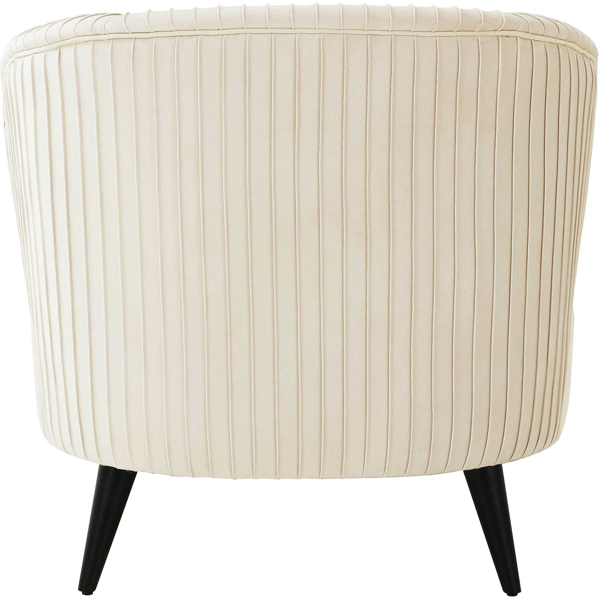 Madeline Pleated Velvet Settee Cream - Image 4