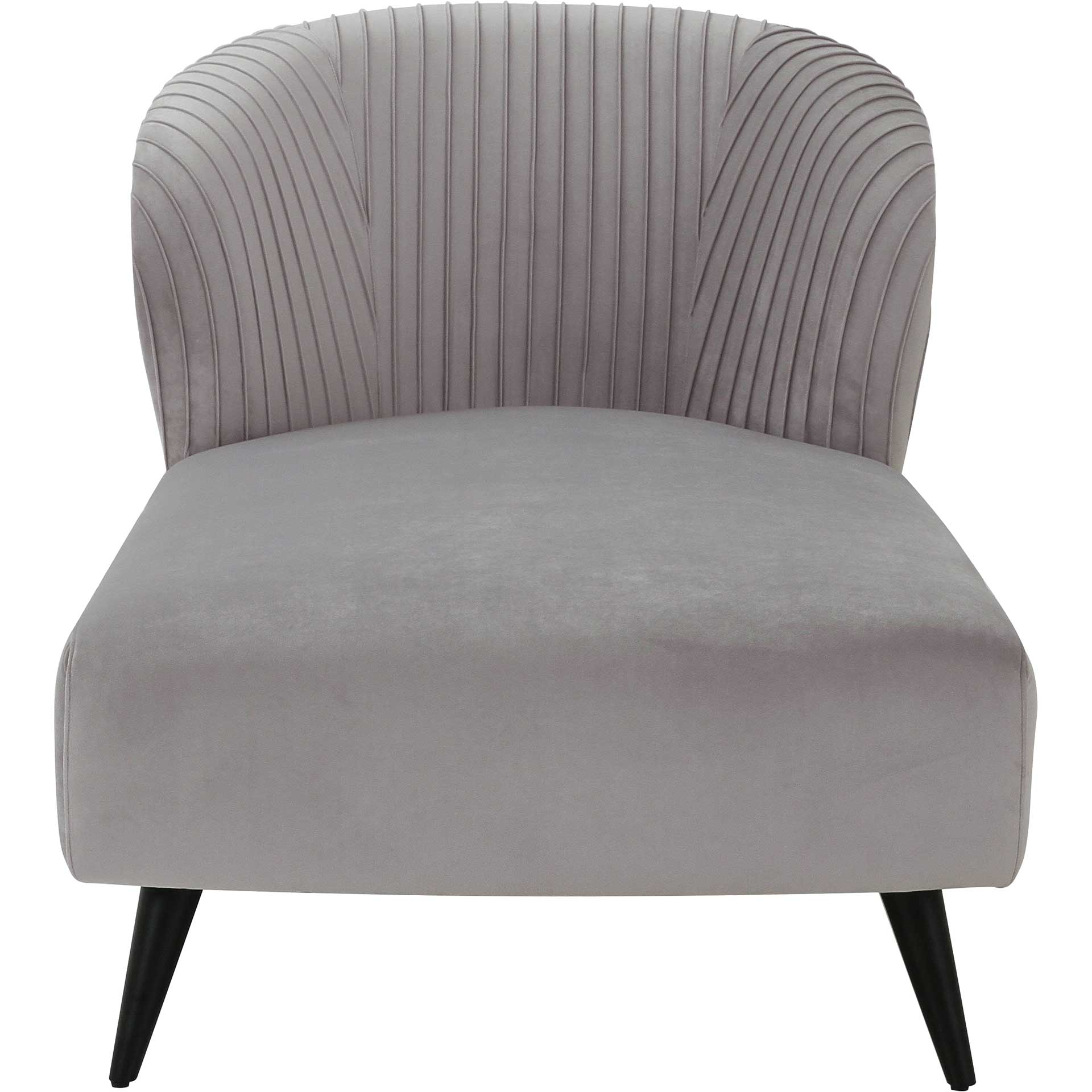 Madeline Pleated Velvet Settee Gray - Image 2