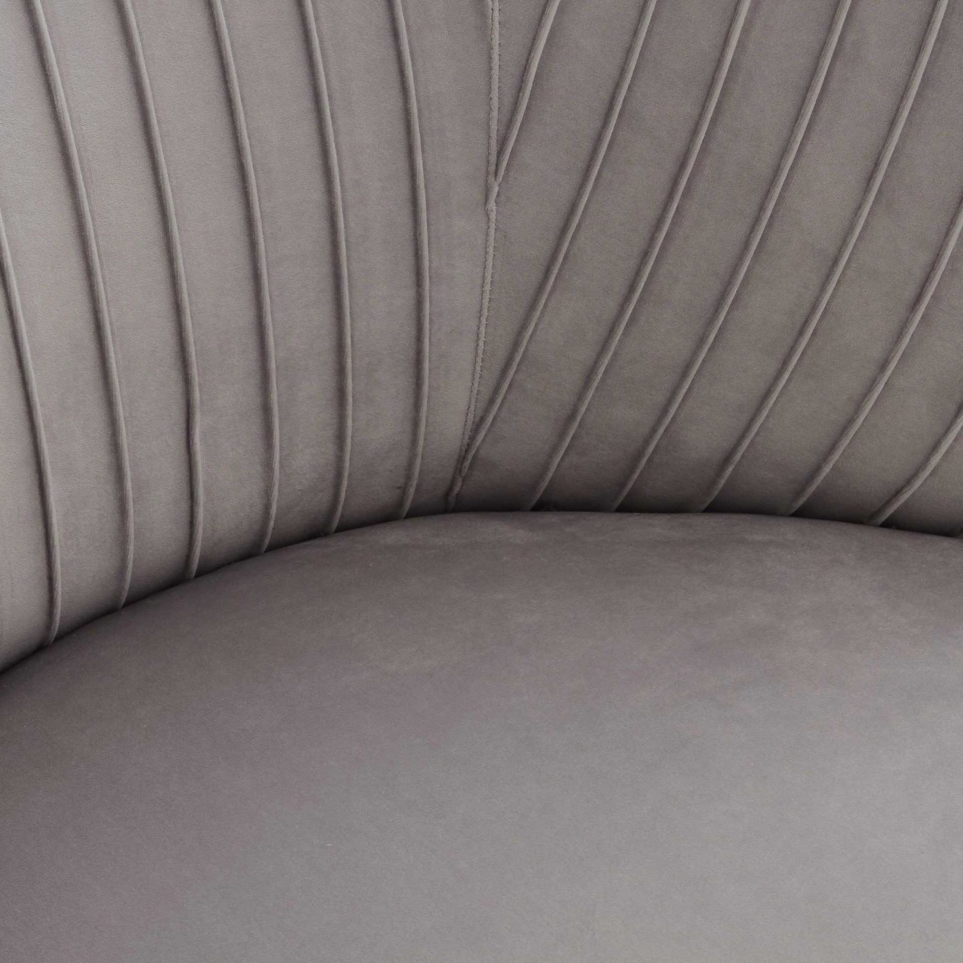 Madeline Pleated Velvet Settee Gray - Image 5