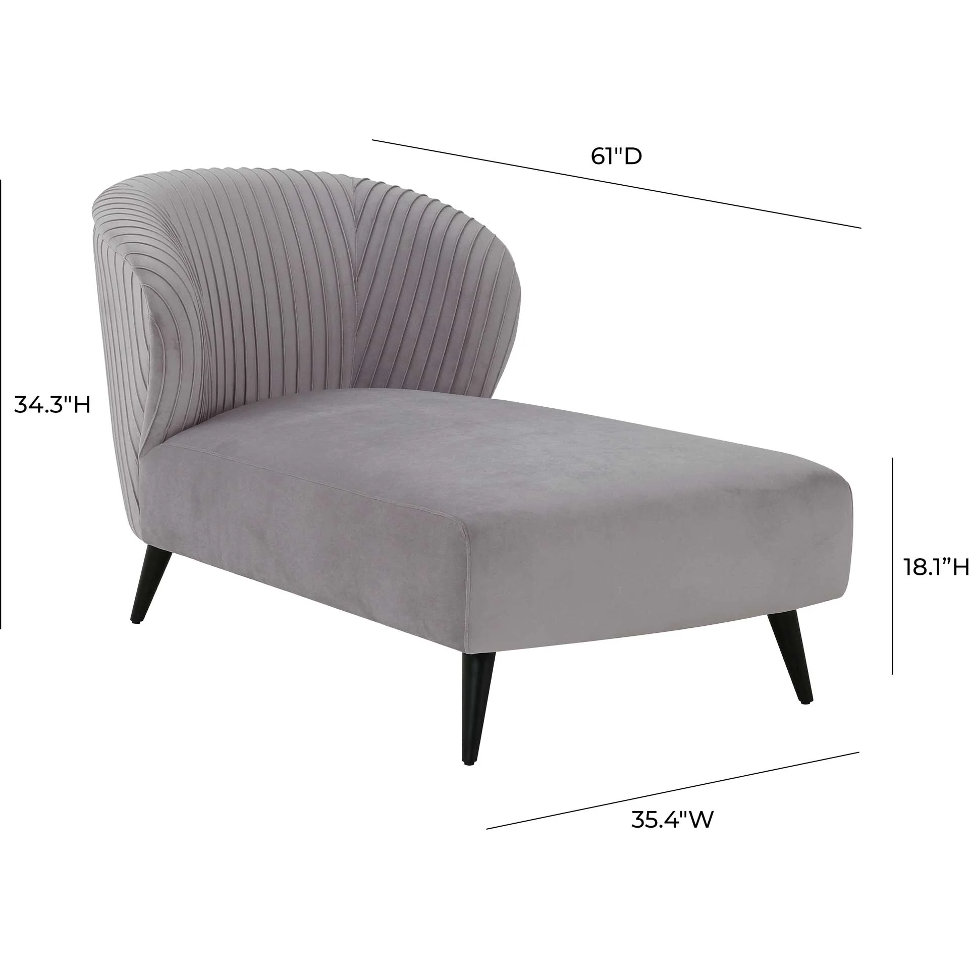 Madeline Pleated Velvet Settee Gray - Image 6