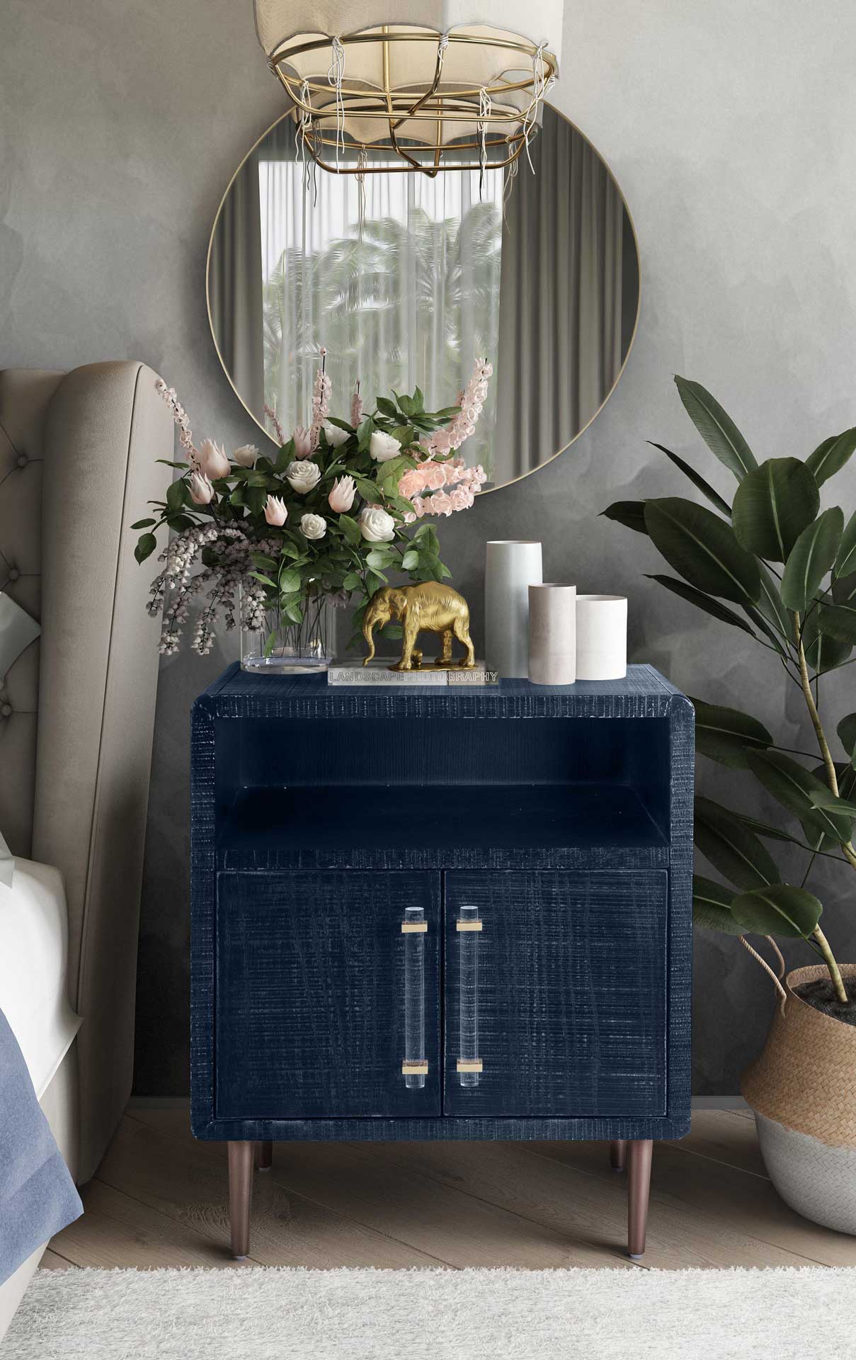 Madelyn Lacquer Side Table Indigo - Image 10