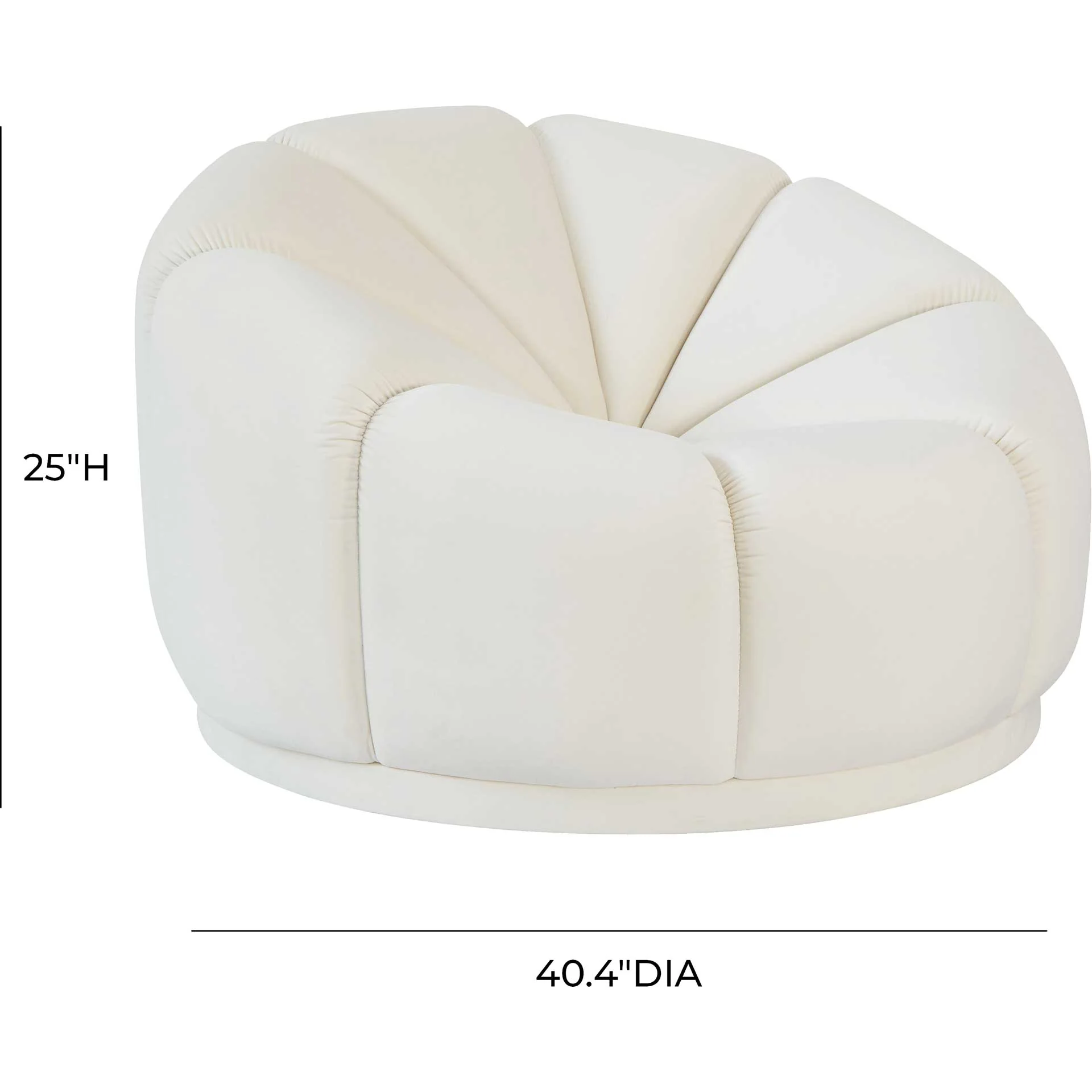 Madilyn Velvet Lounge Chair Cream - Image 5