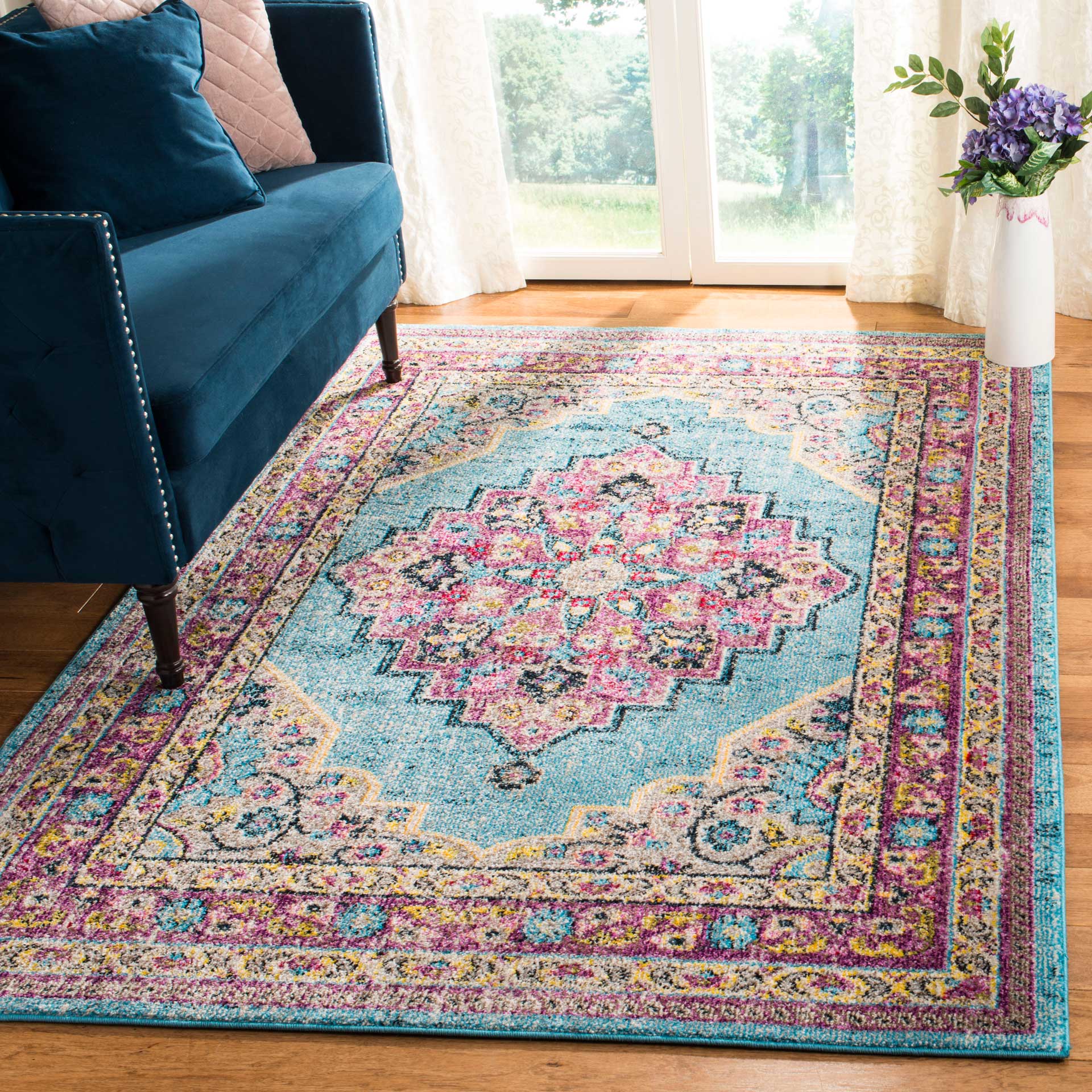 Madison Aqua/Purple Area Rug - Image 4