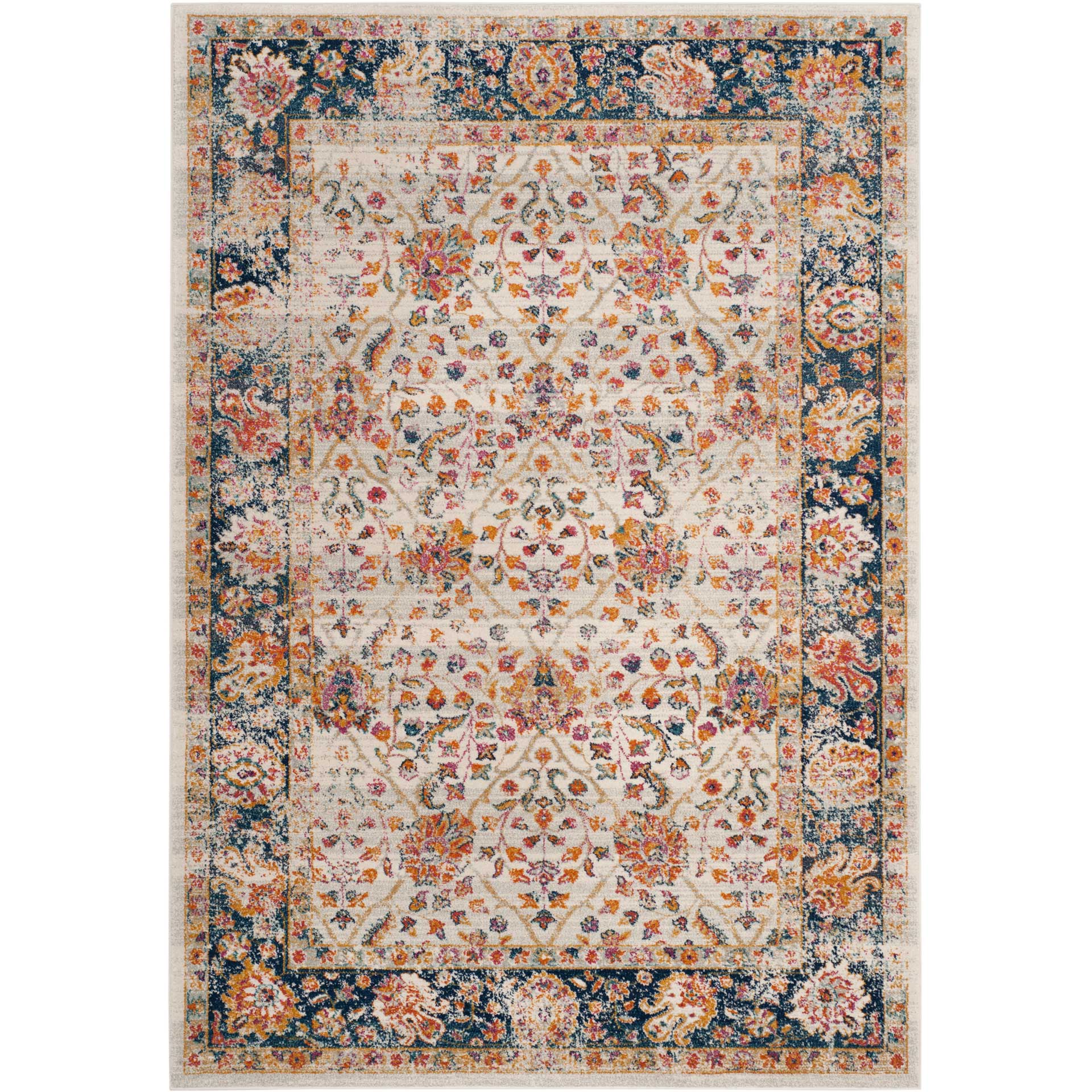 Madison Cream/Navy Area Rug - Image 3