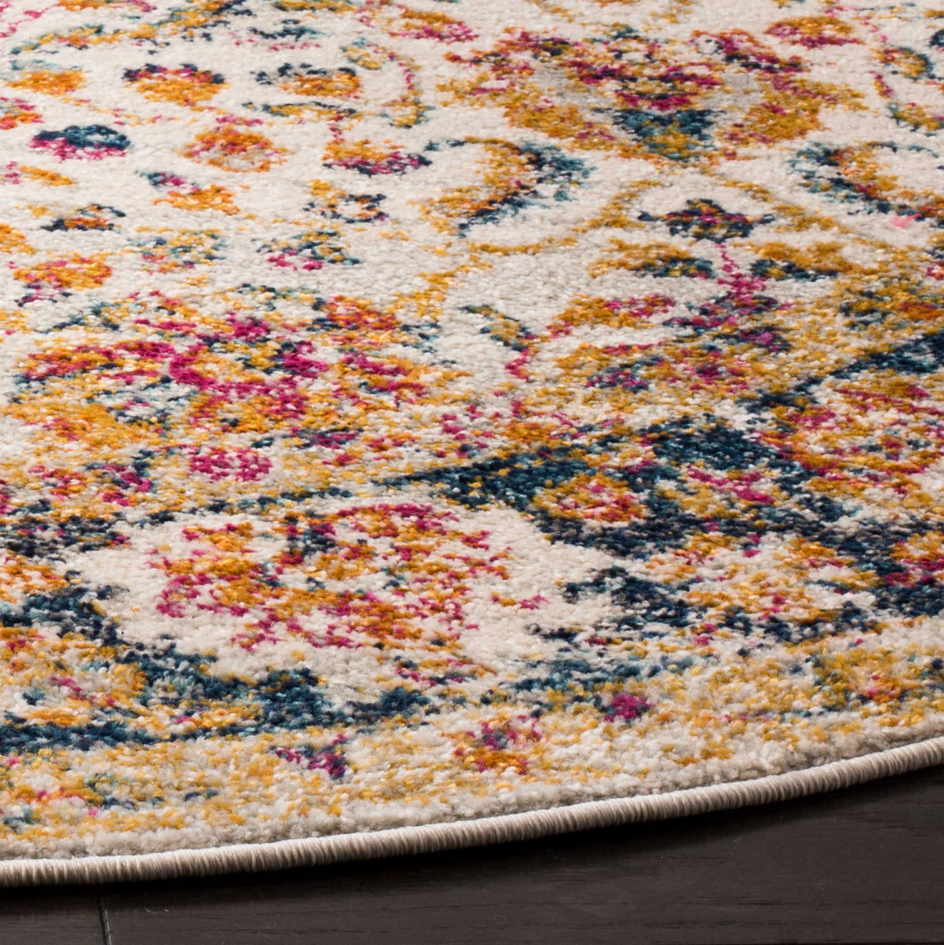 Madison Cream/Navy Round Rug - Image 2