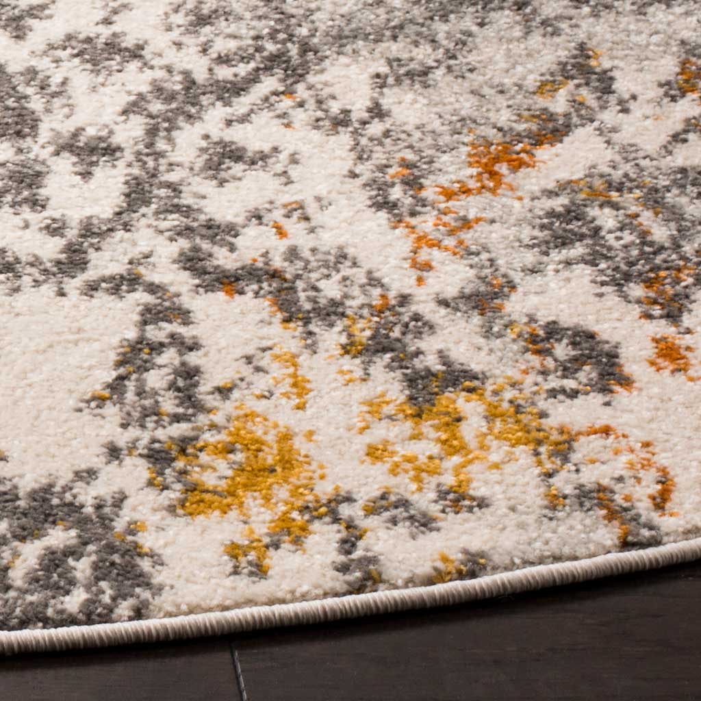 Madison Cream/Orange Round Rug - Image 2