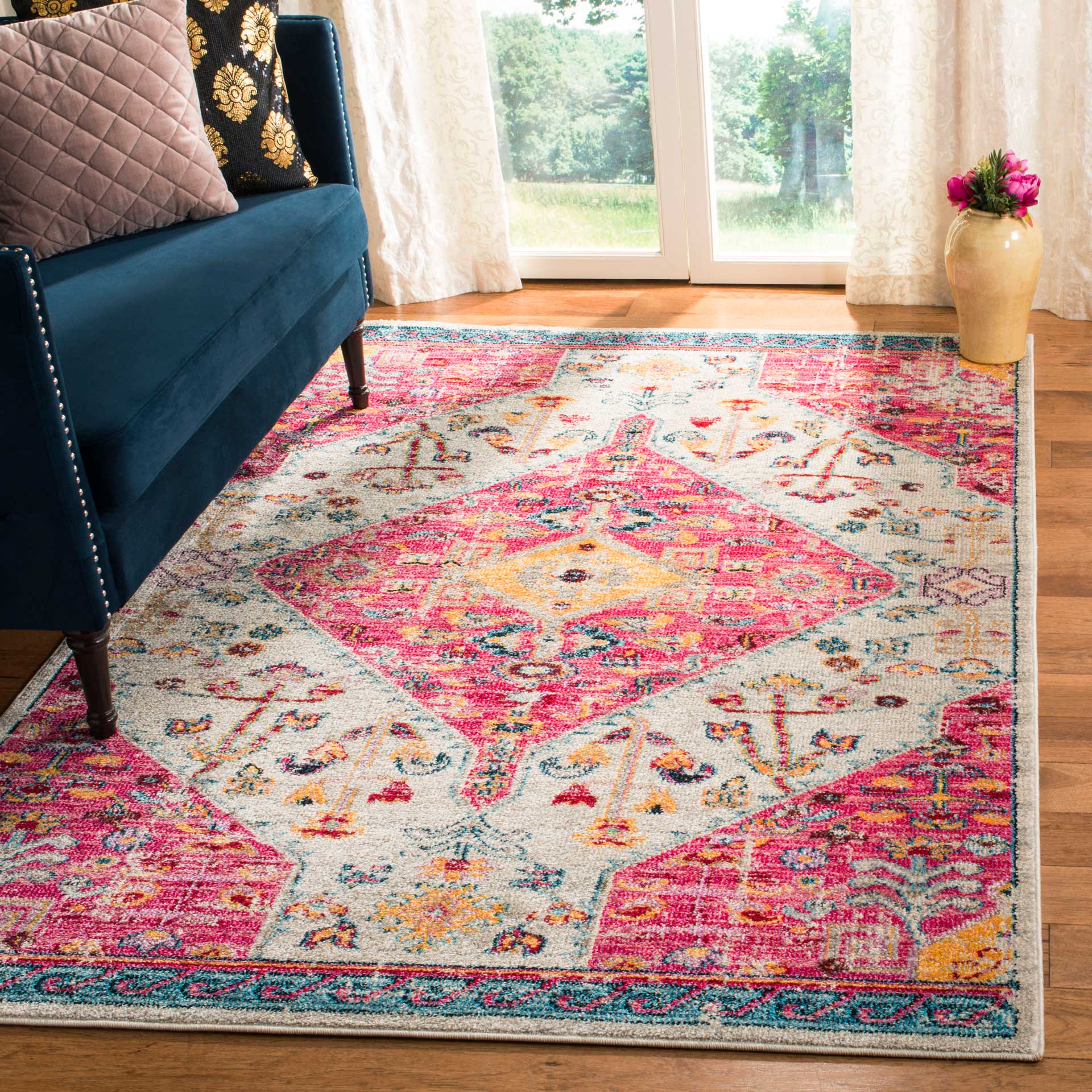 Madison Cream/Pink Area Rug - Image 4