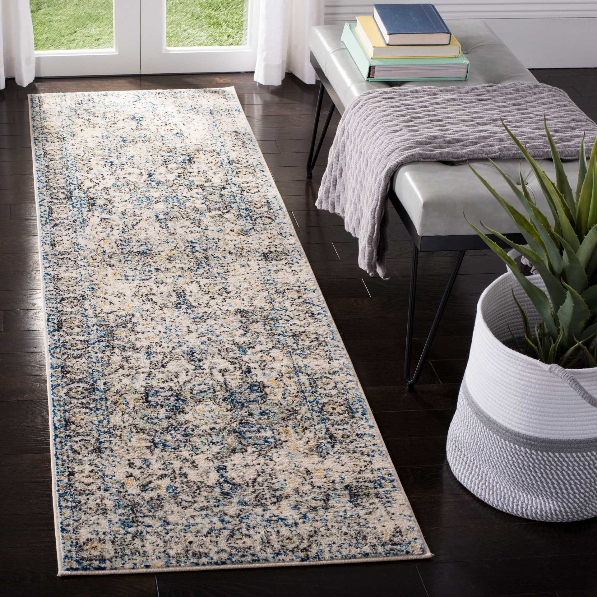 Madison Distressed Gray/Ivory Runner Rug - Image 2