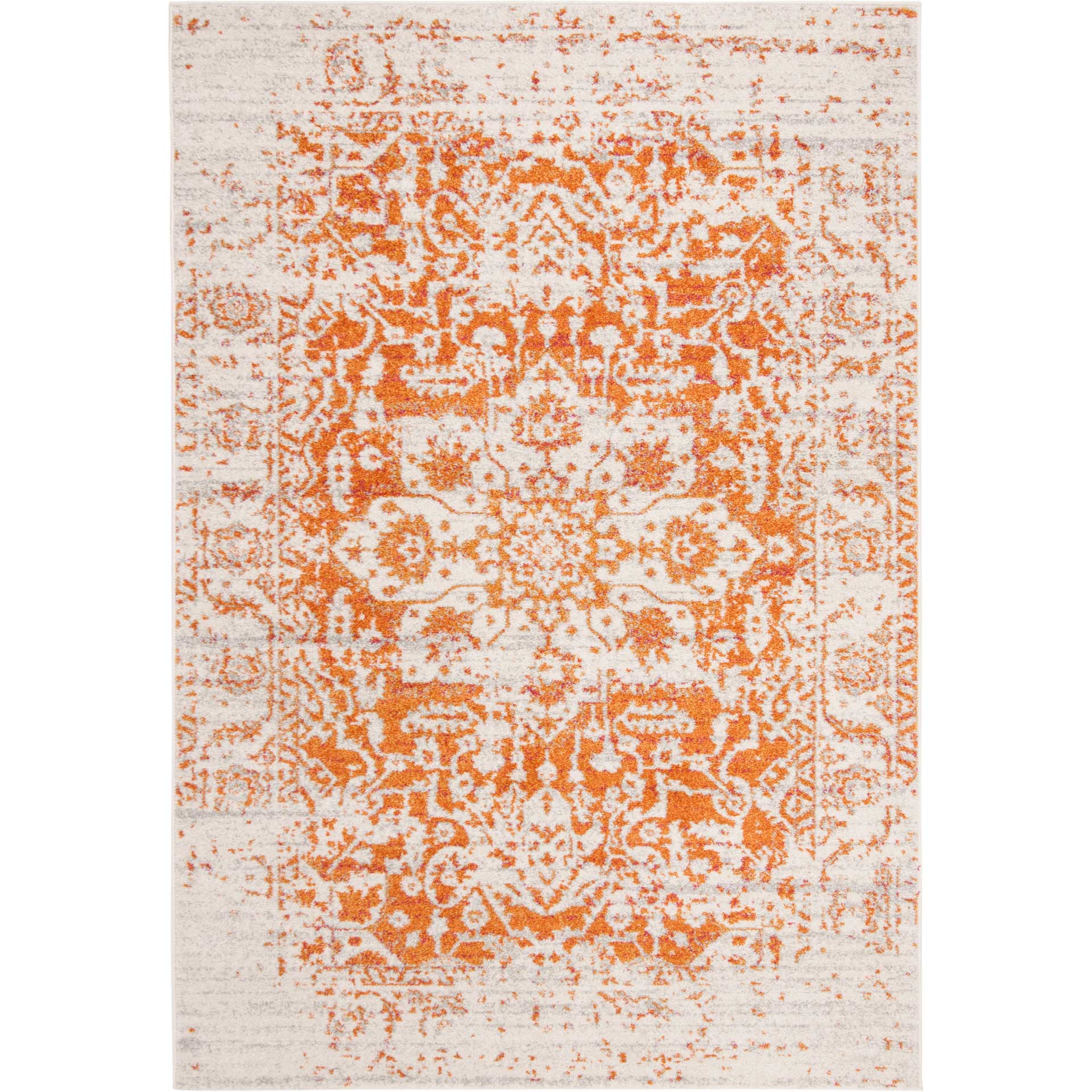 Madison Distressed Orange/Ivory Area Rug - Image 2