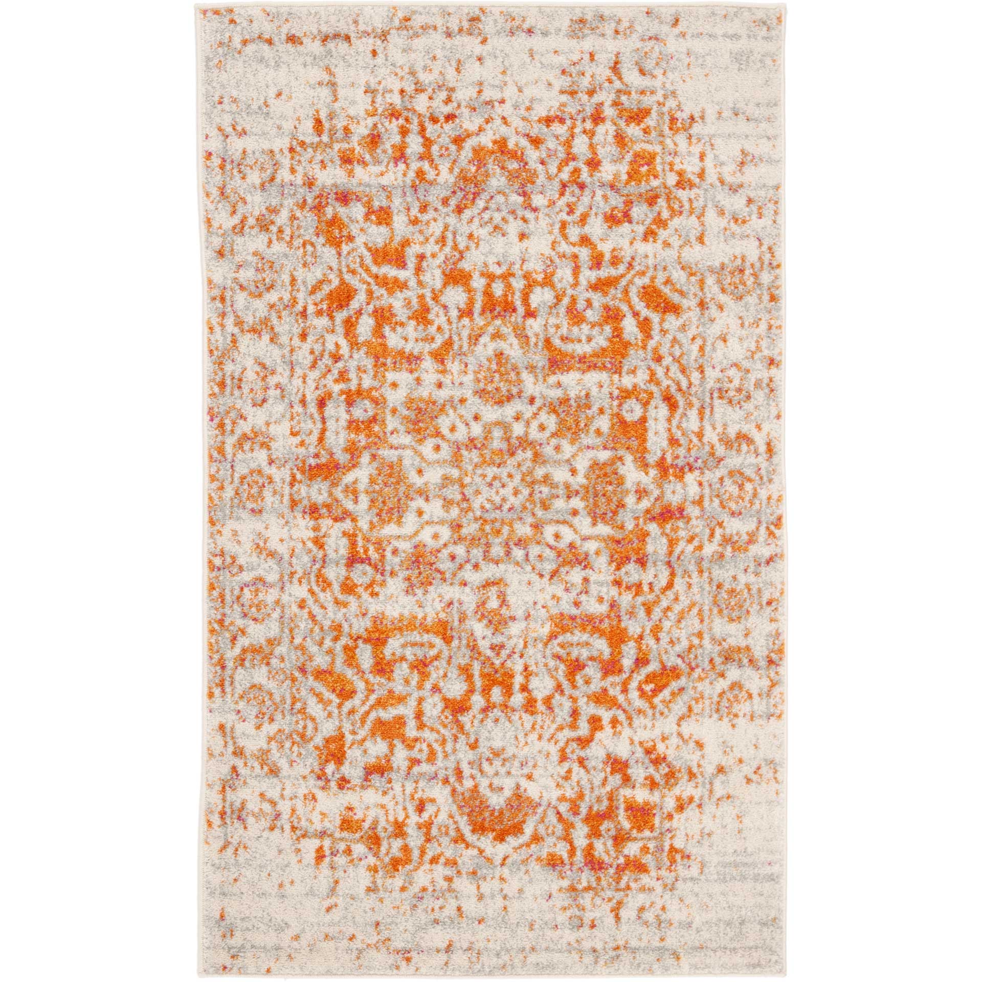 Madison Distressed Orange/Ivory Area Rug - Image 3