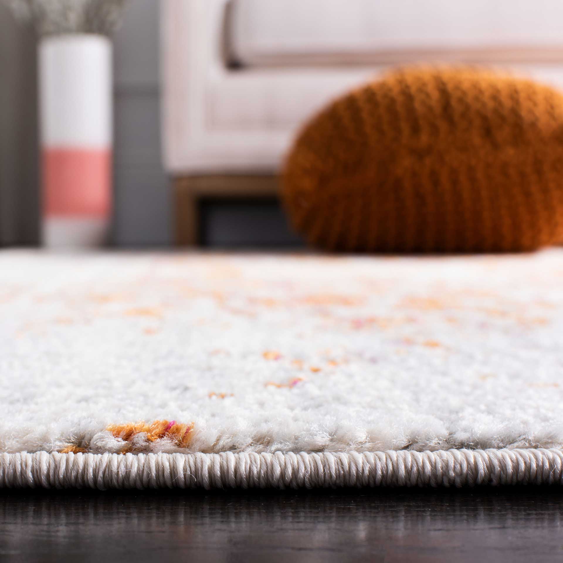 Madison Distressed Orange/Ivory Area Rug - Image 5