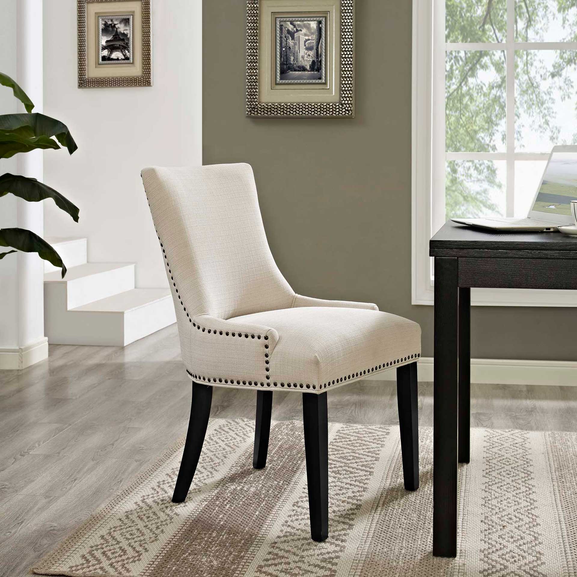 Madison Fabric Dining Chair Beige - Image 4