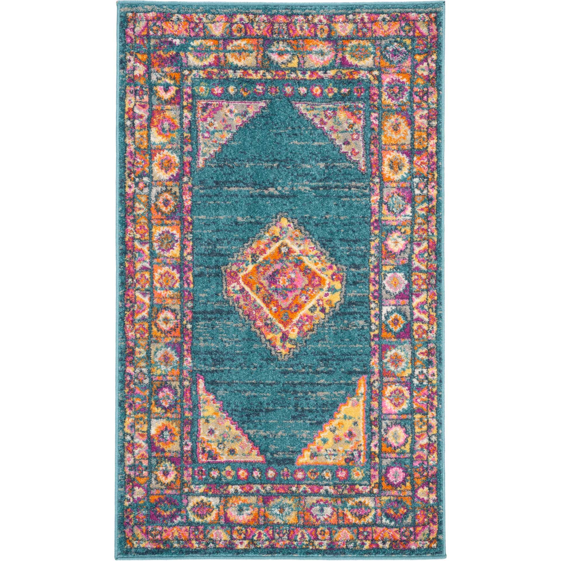 Madison Light Blue/Orange Area Rug - Image 2