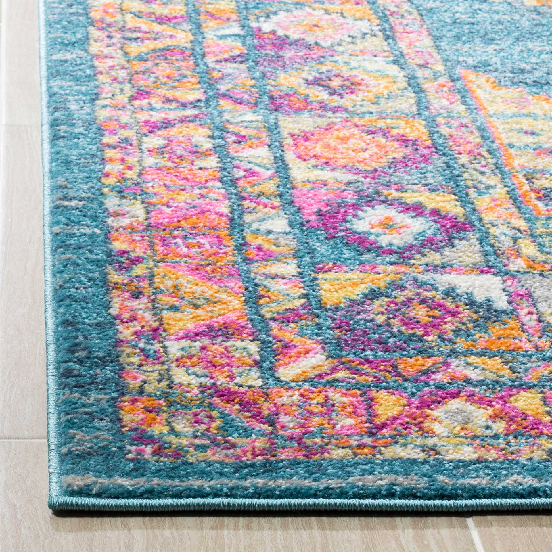 Madison Light Blue/Orange Area Rug - Image 3