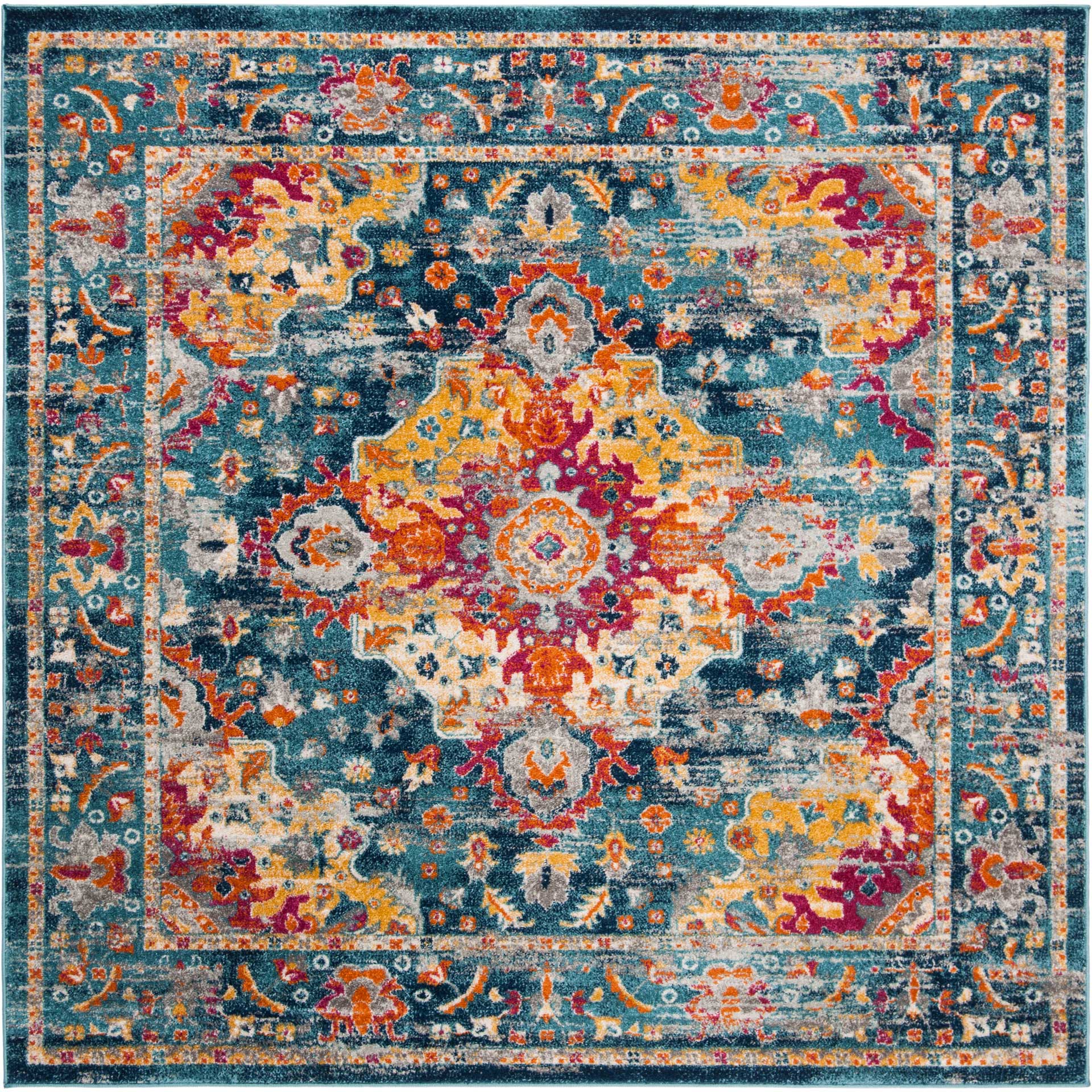 Madison Teal/Fuchsia Area Rug - Image 2