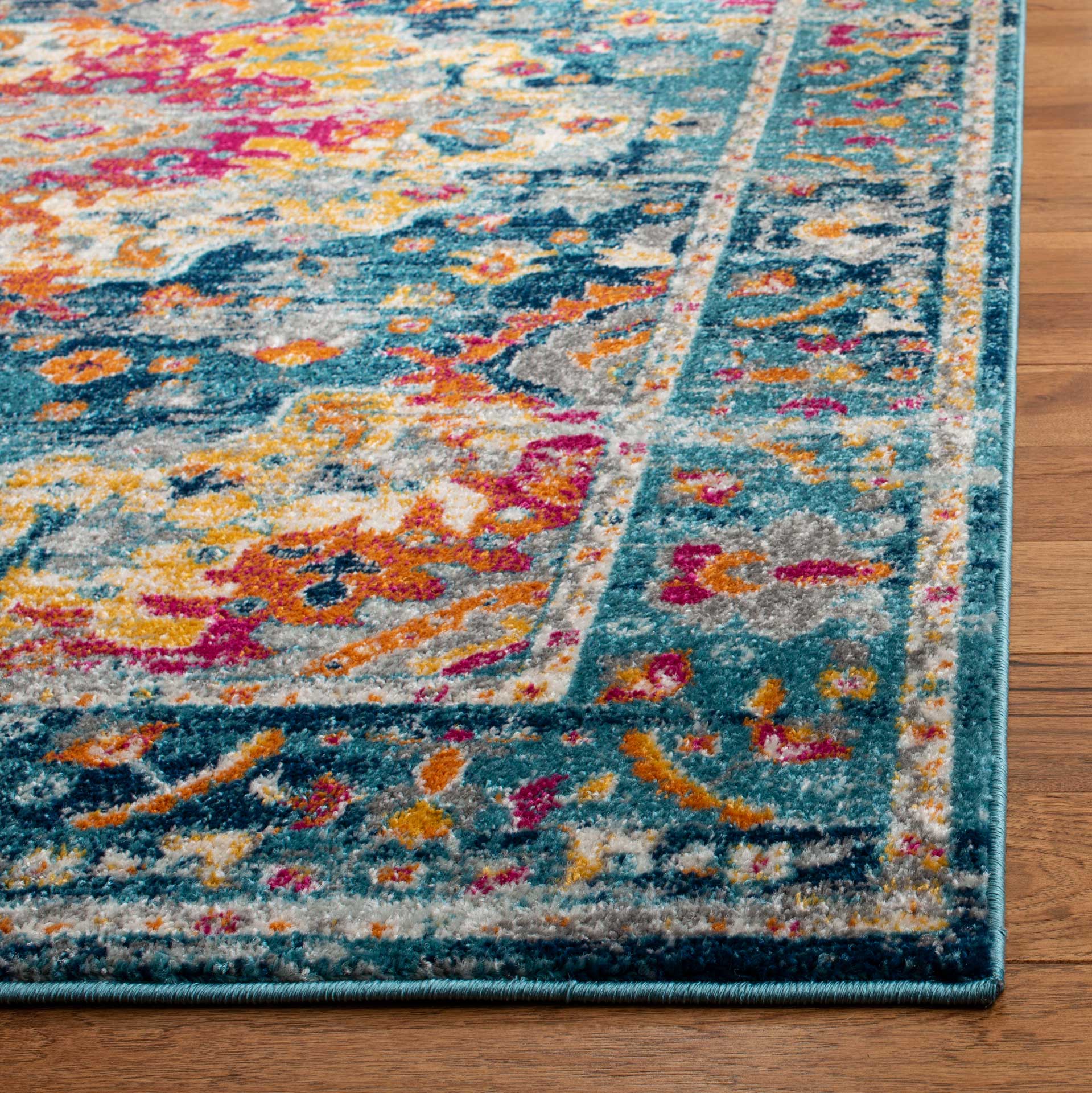 Madison Teal/Fuchsia Area Rug - Image 4