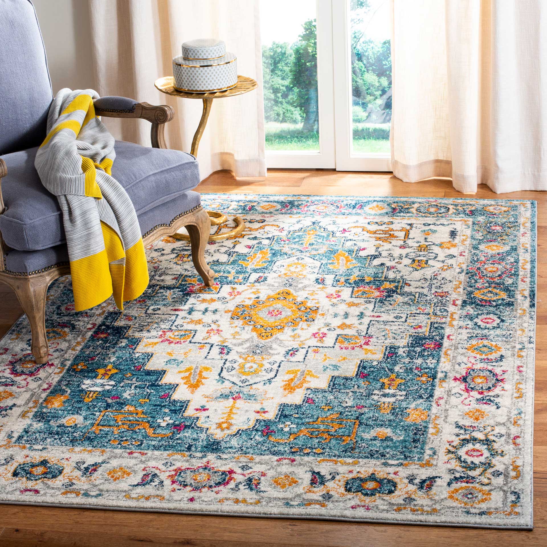 Madison Turquoise/Ivory Area Rug - Image 6