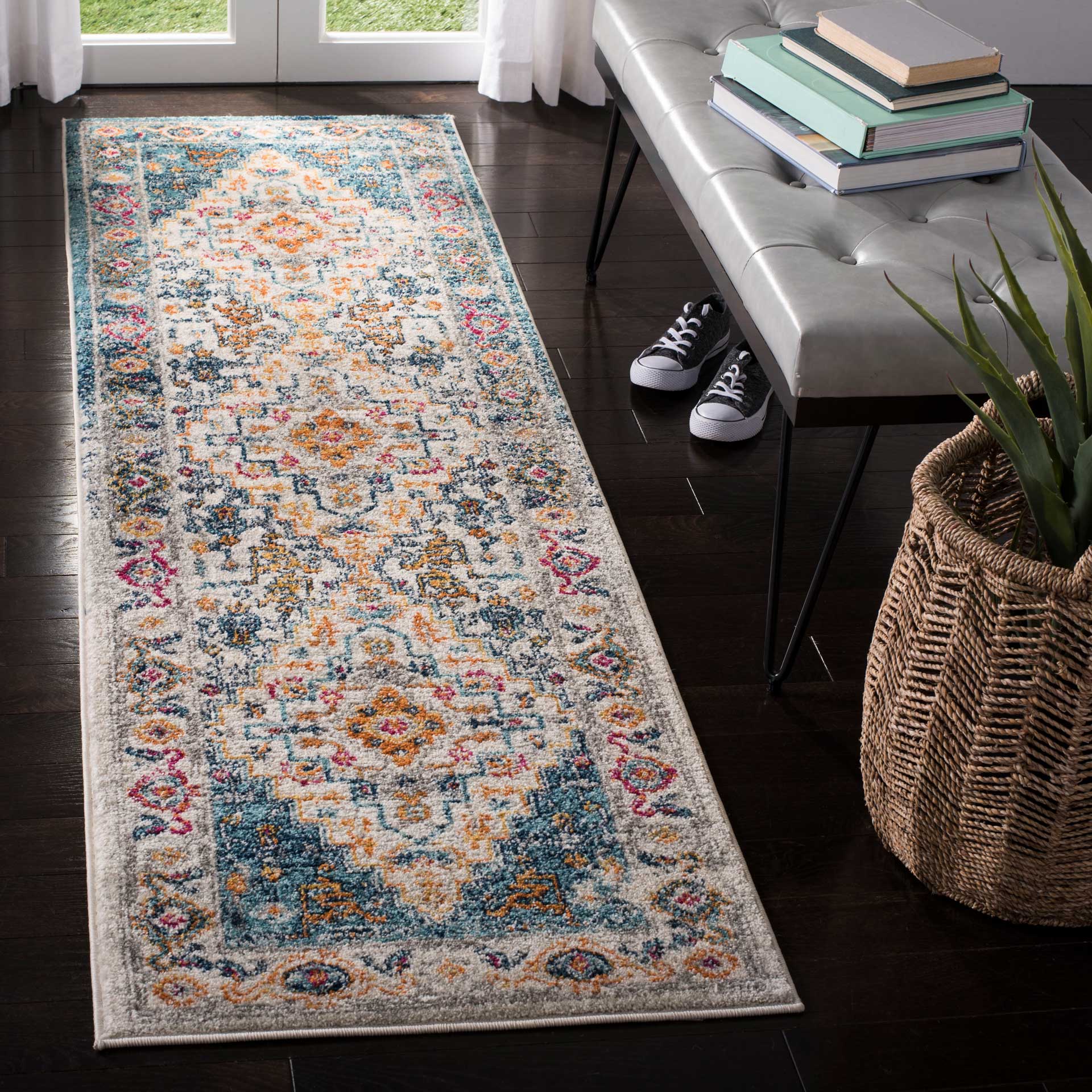 Madison Turquoise/Ivory Runner Rug - Image 2