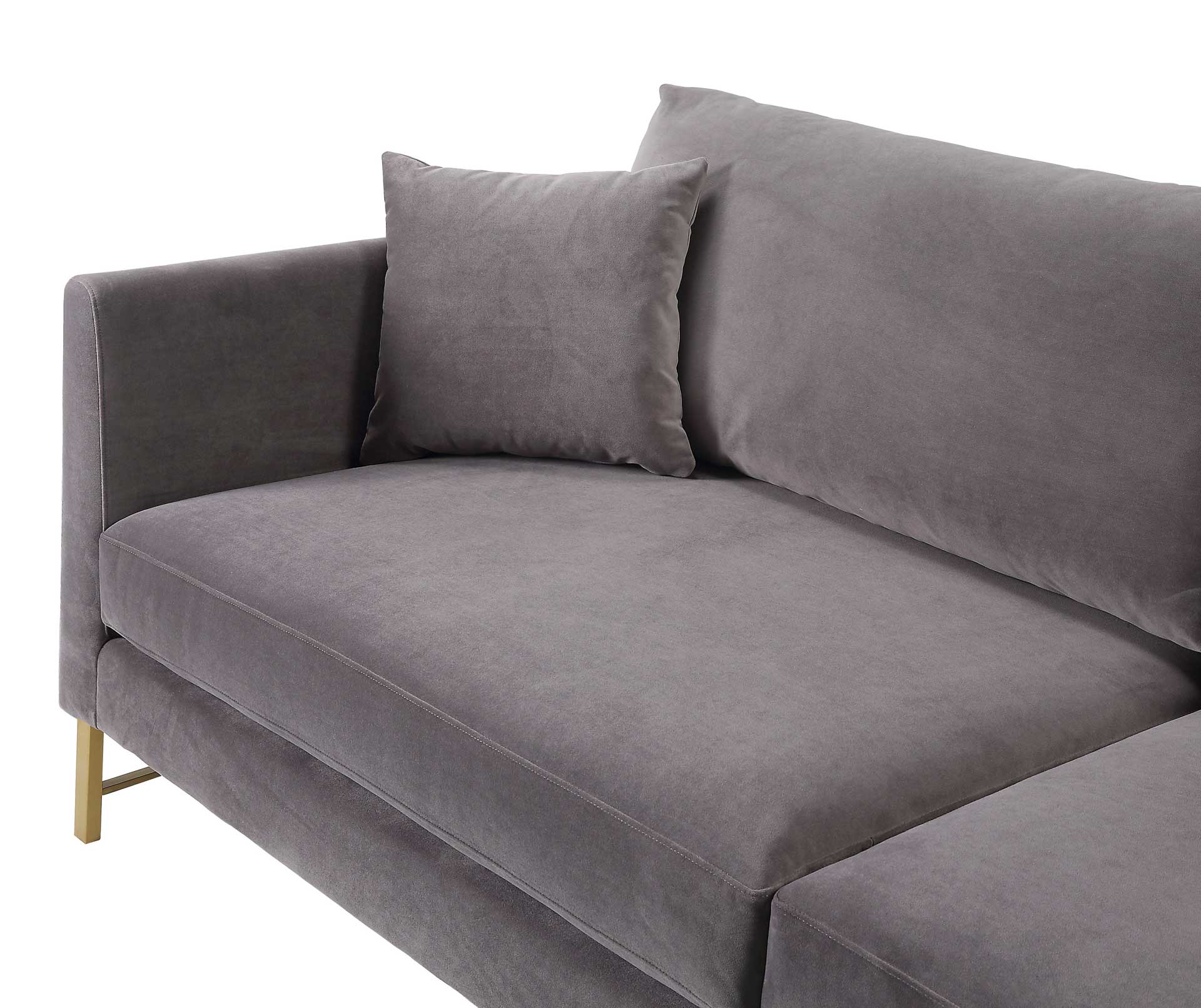 Madison Velvet Sofa Gray - Image 4