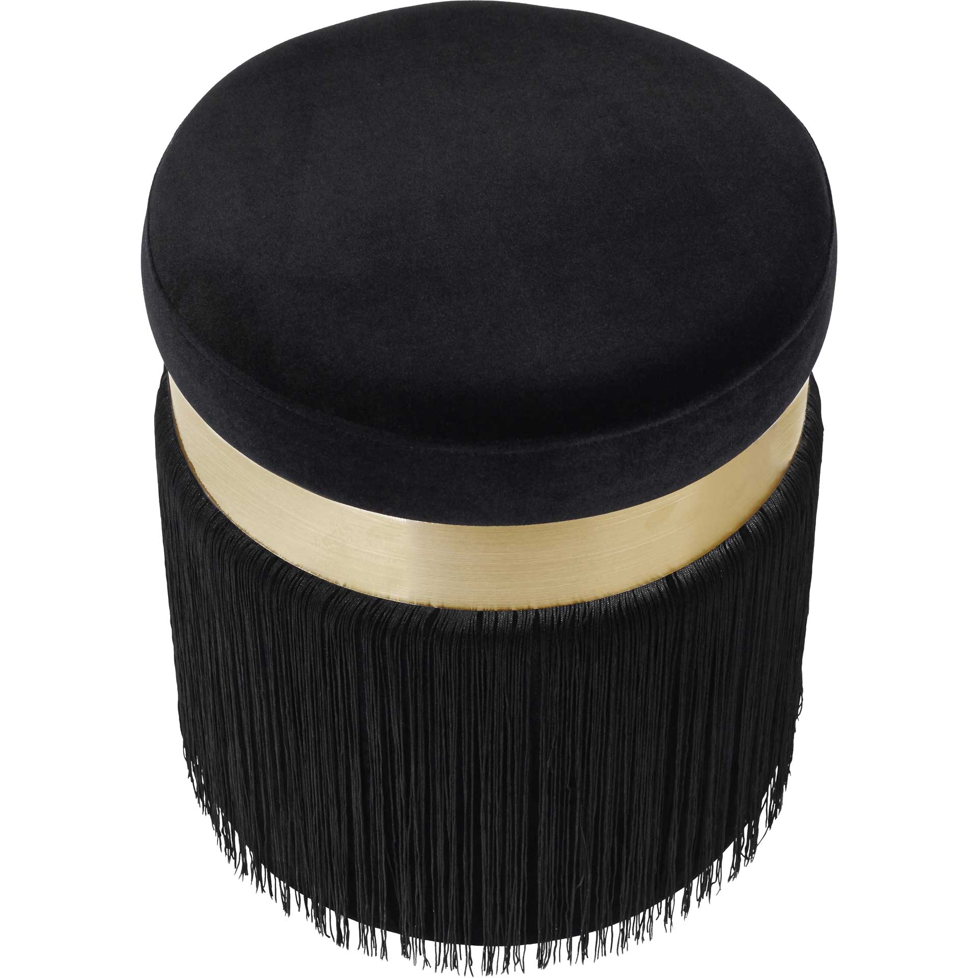 Maeve Tasseled Ottoman Black - Image 3